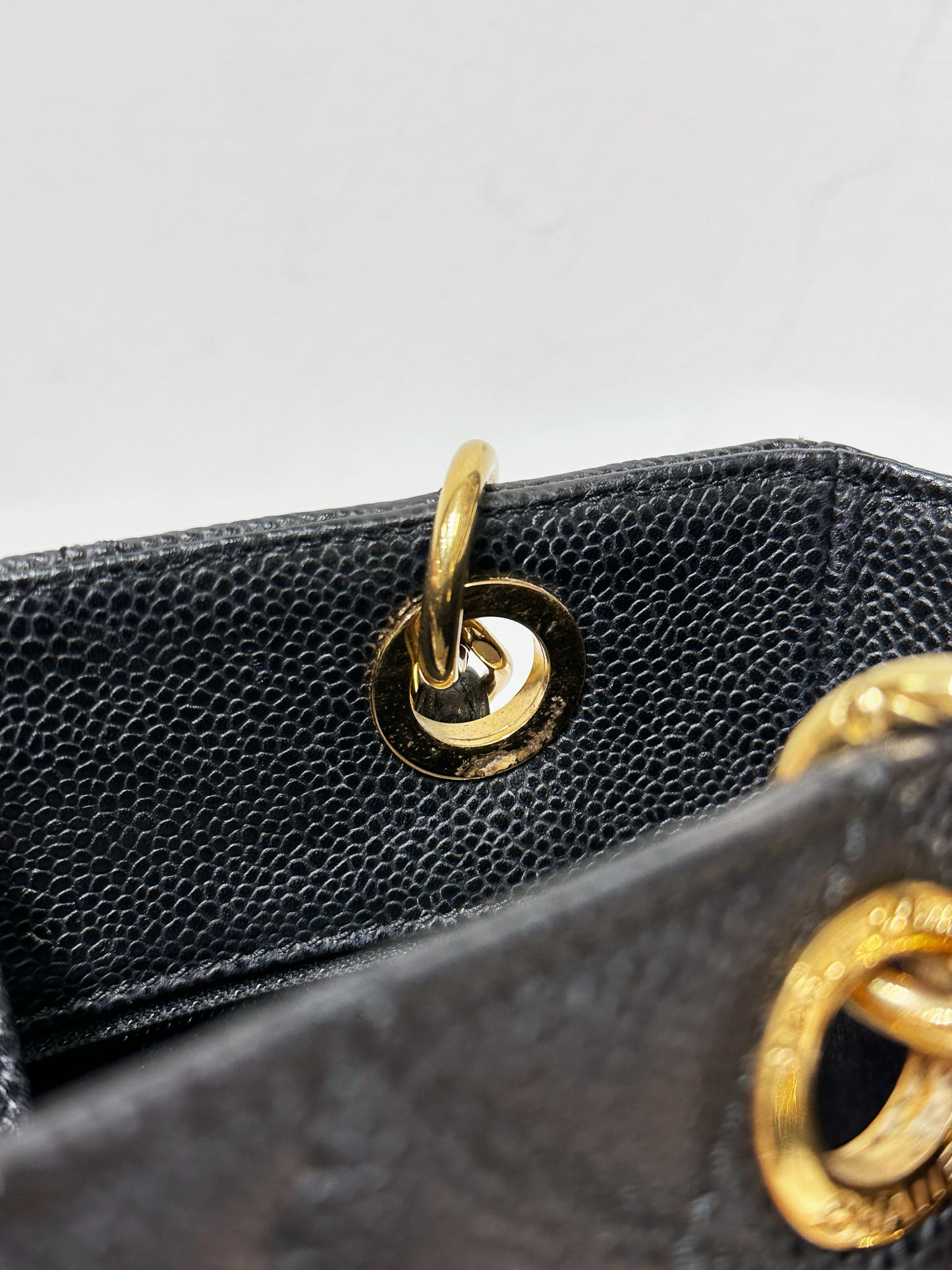 Chanel Caviar Quilted Petit Shopping Tote PST Black GHW 1602 holo card