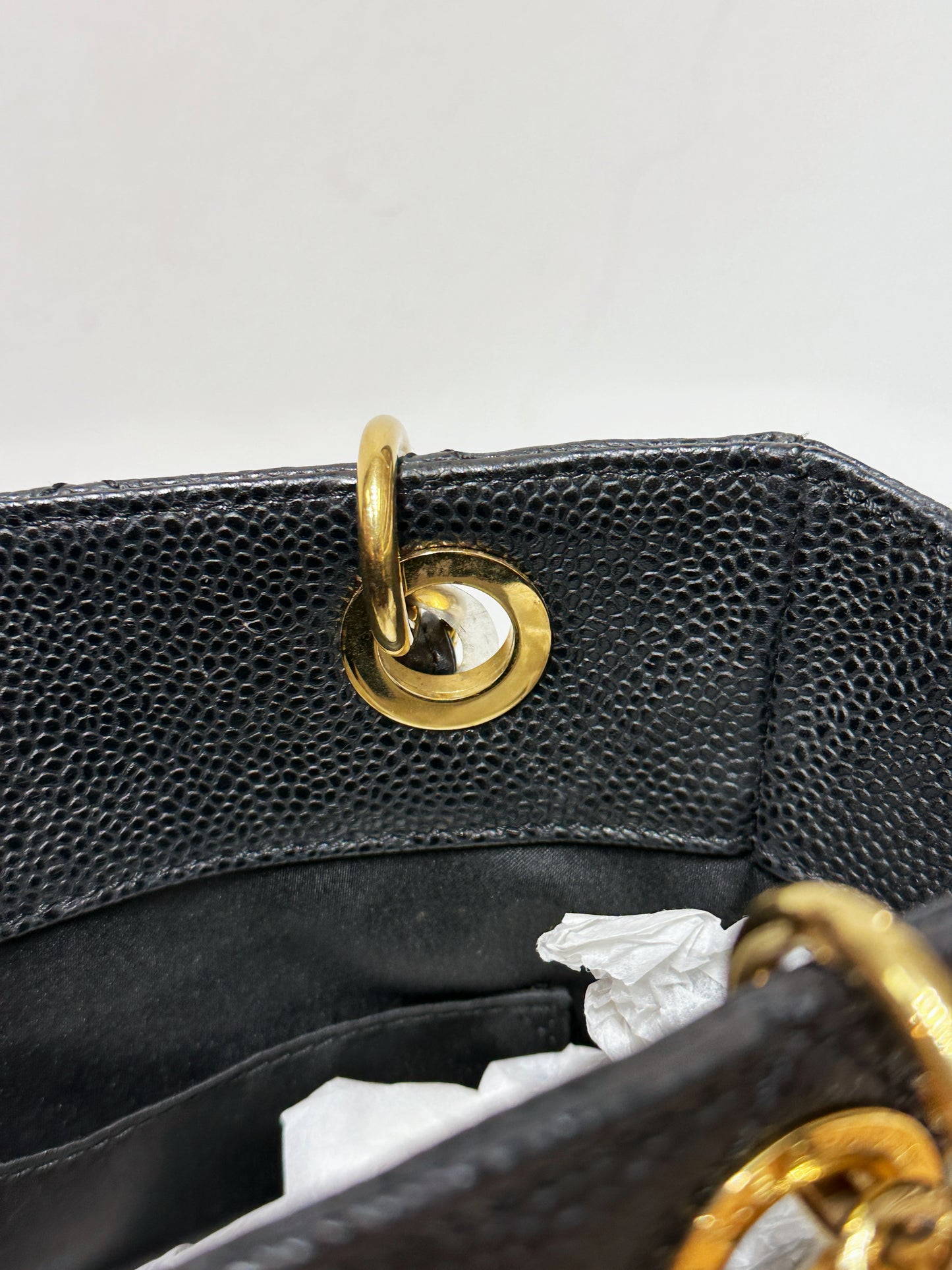 Chanel Caviar Quilted Petit Shopping Tote PST Black GHW 1602 holo card