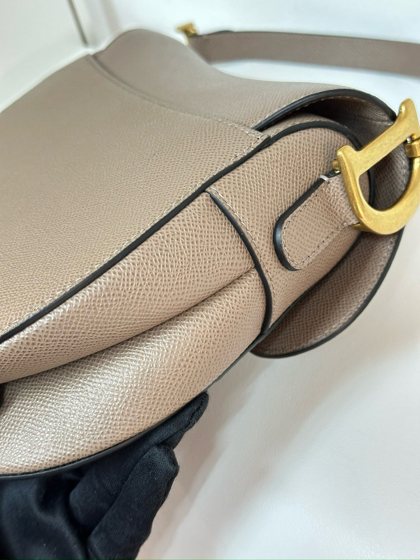 Christian Dior Saddle Bag With Strap Warm Taupe Grained Calfskin 2023 year