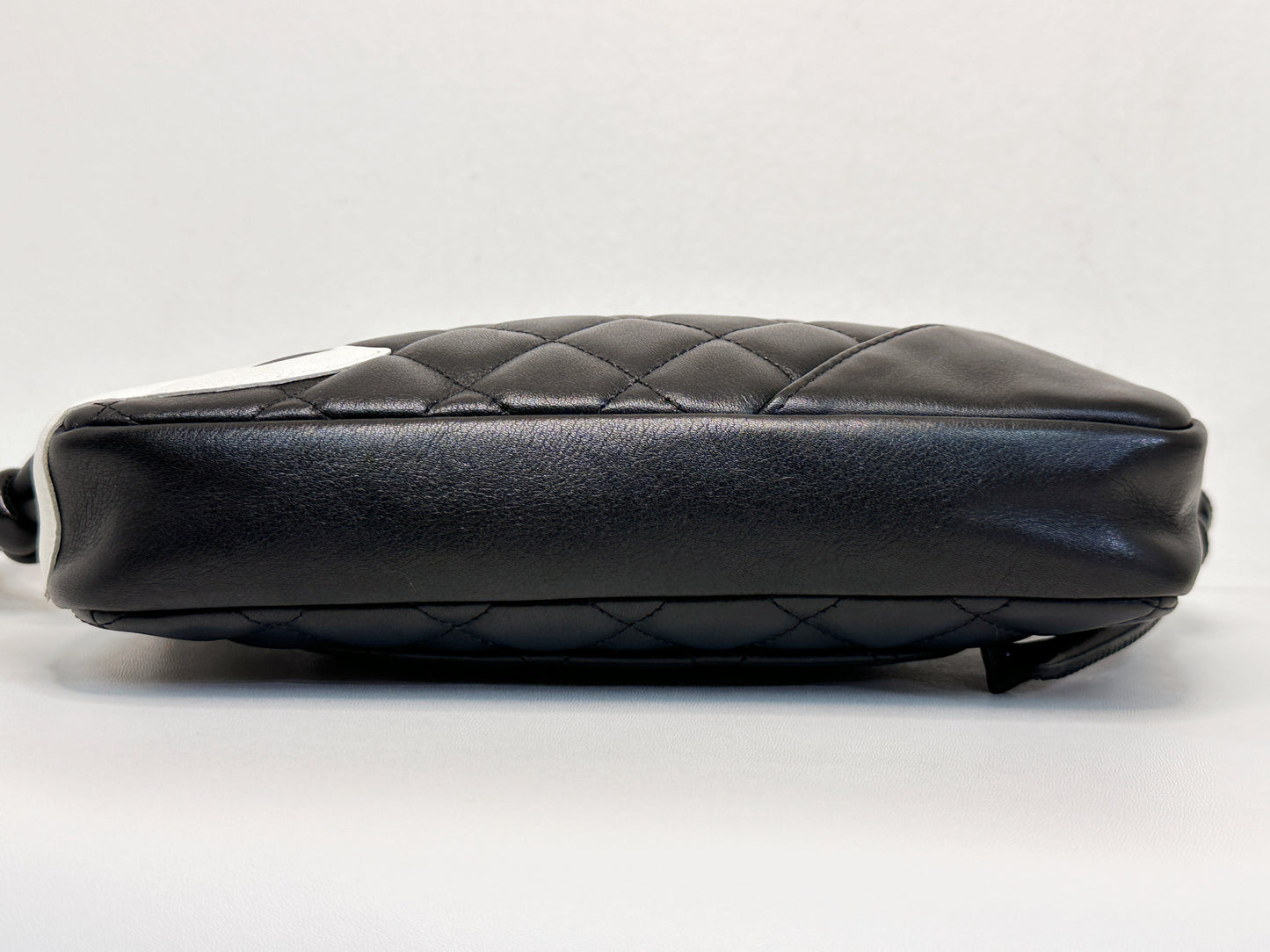 Chanel Calfskin Quilted Cambon Pochette Black White 92 holo card