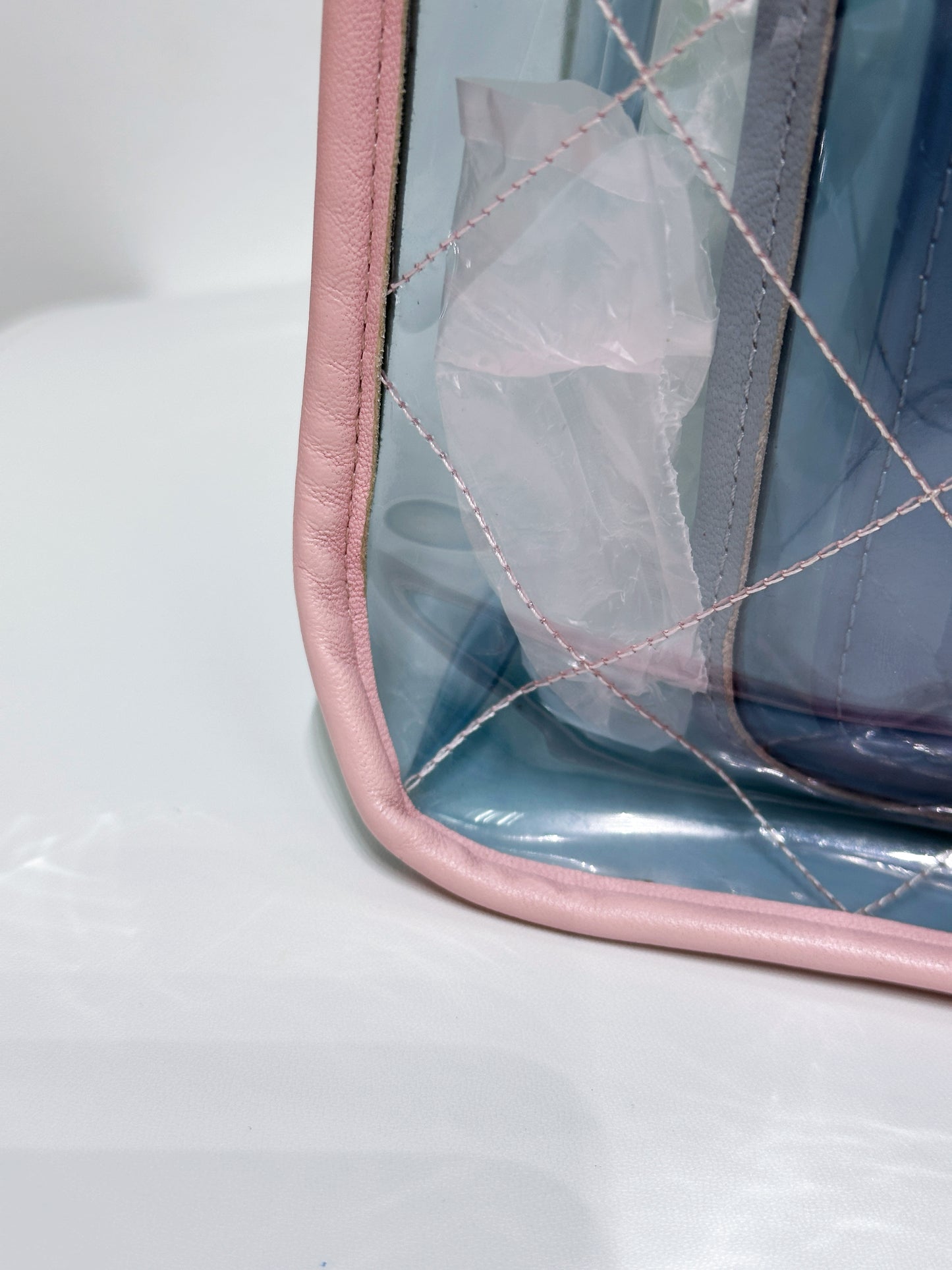 Chanel PVC Green/Pink/Blue Tote bag 2584 holo card
