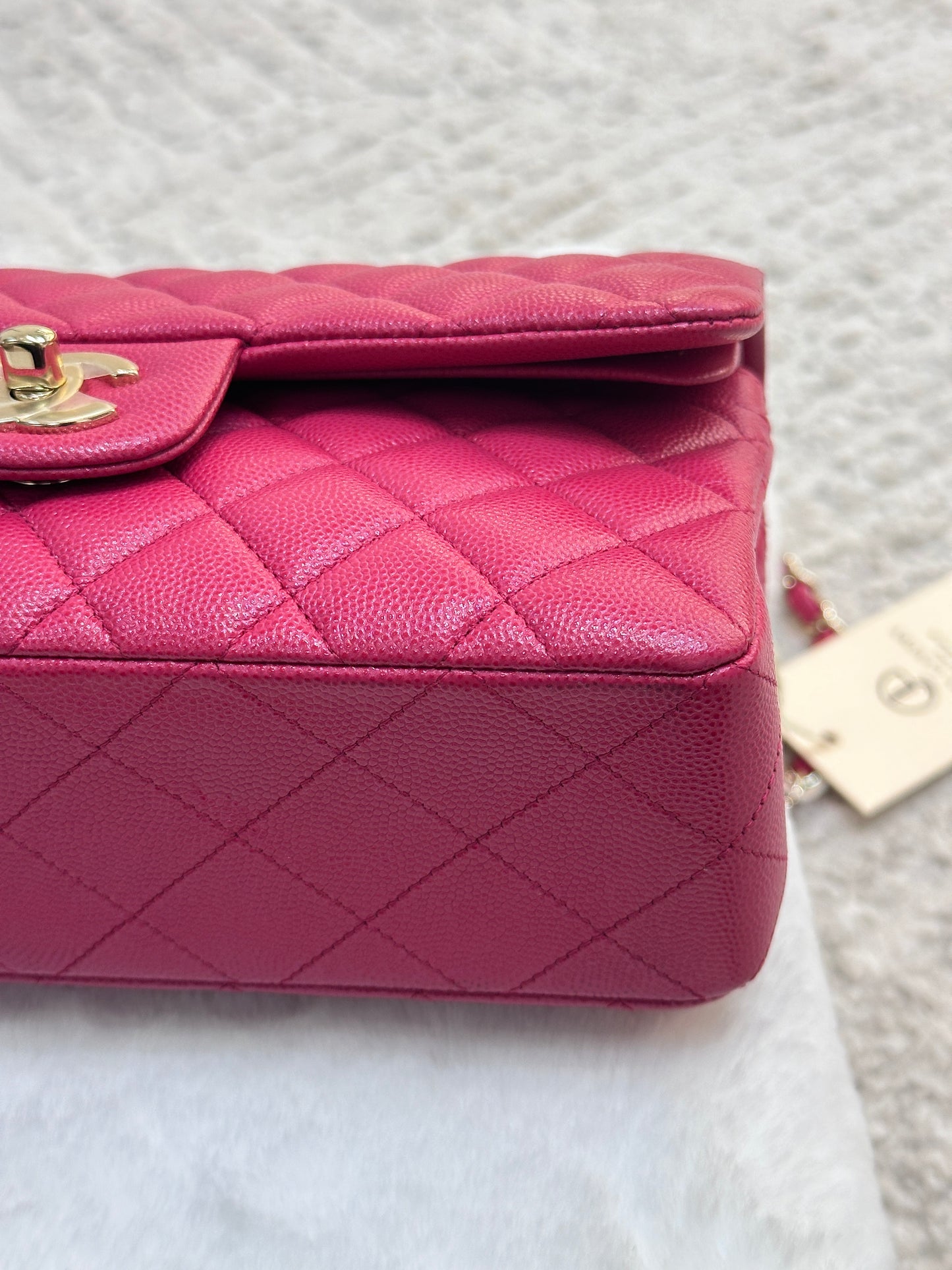 CHANEL Small Classic Double Flap Caviar Quilted Red GHW 