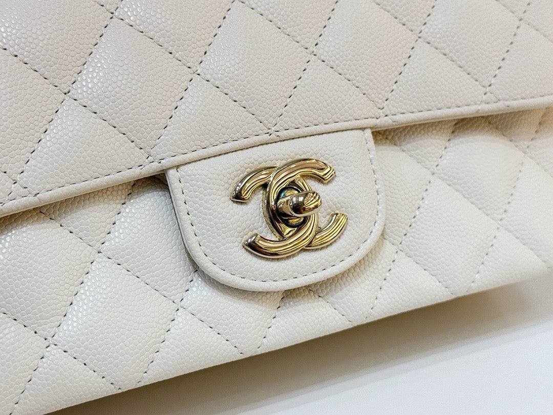 Chanel Mini Rectangle Caviar ivory 17C GHW 2339 holo