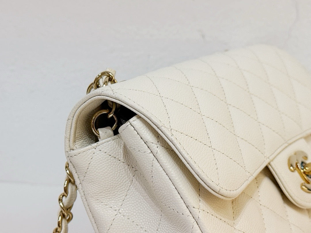 Chanel Mini Rectangle Caviar ivory 17C GHW 2339 holo