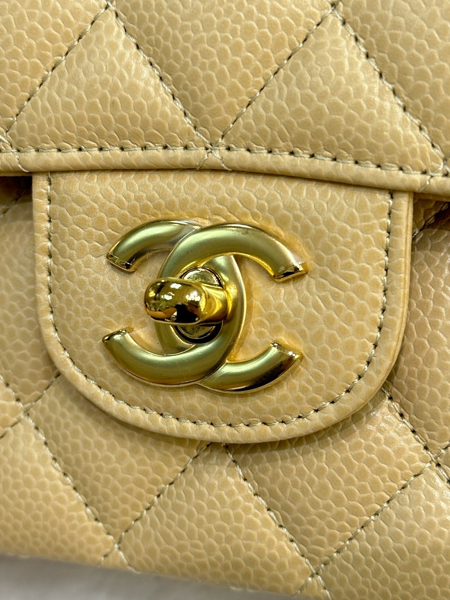 Chanel Medium Caviar Classic Double Flap Bag Beige