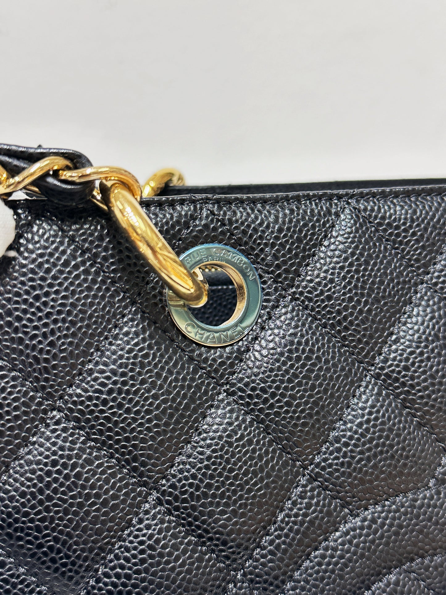 Chanel Caviar Grand Shopping Tote GST Black GHW 2021 holo card