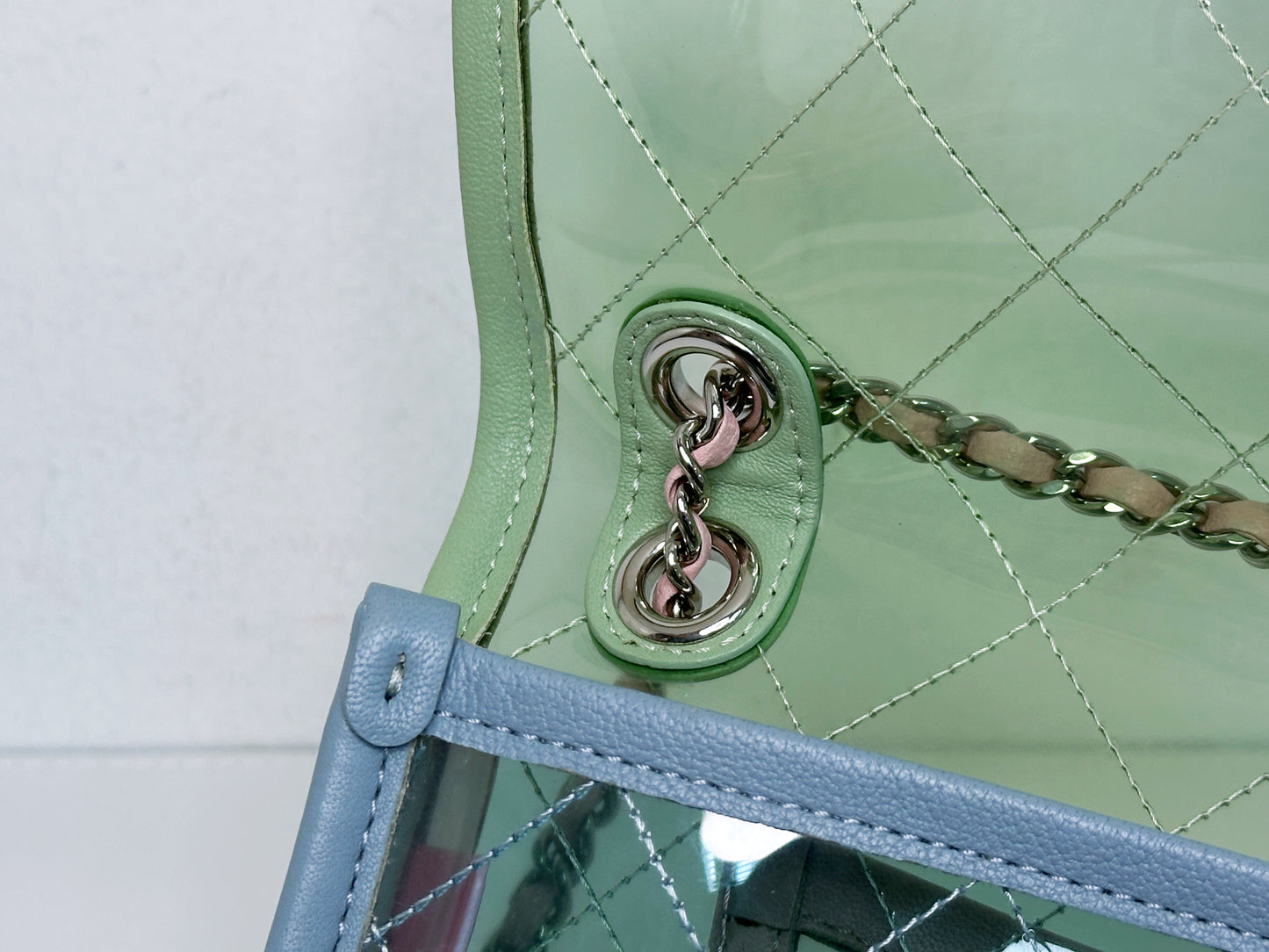 Chanel Coco Splash PVC Mini Flap Bag Green/Blue/Pink 25499 holo