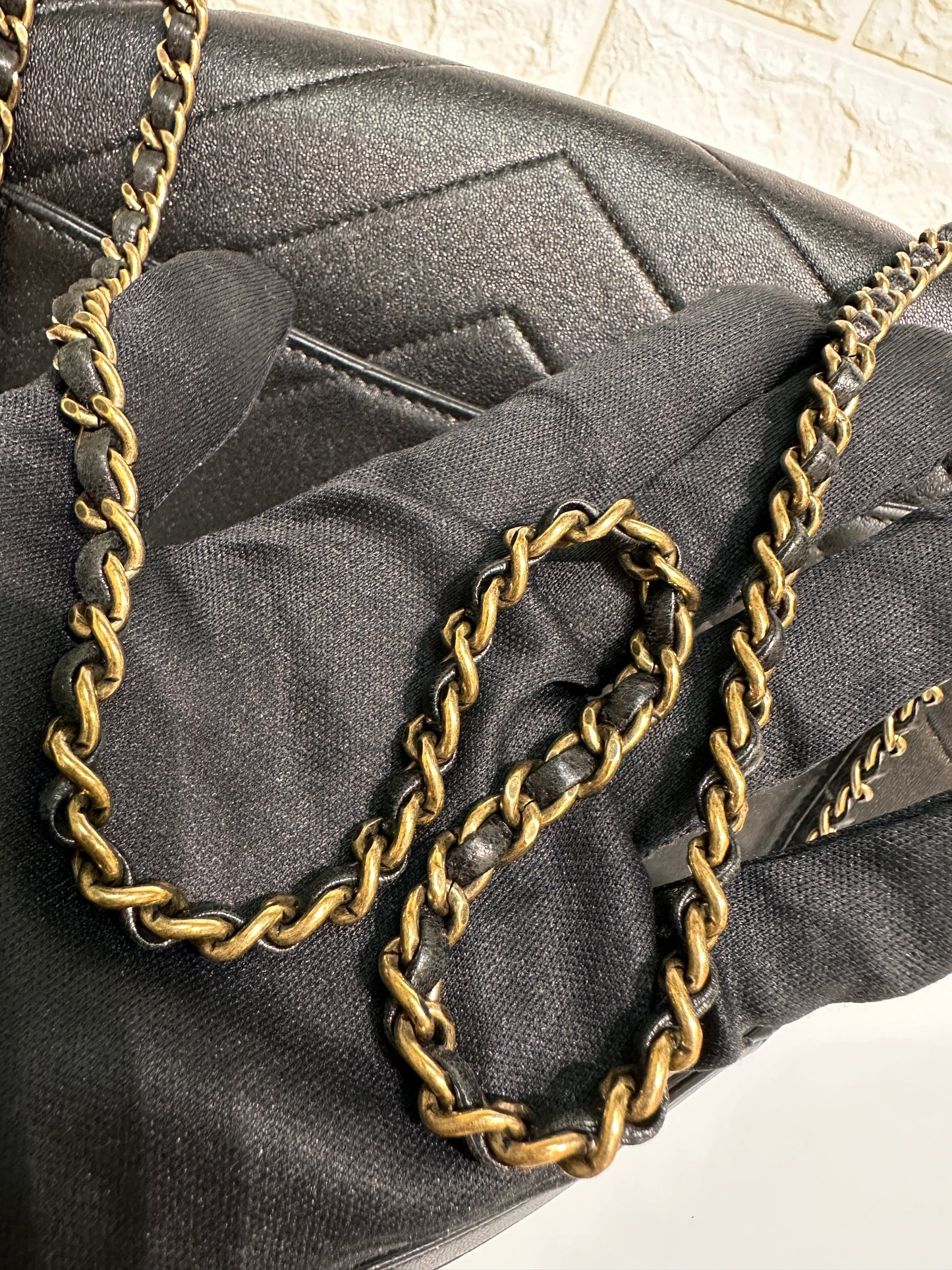 CHANEL Chevron Quilted Medium Envelope Flap Black