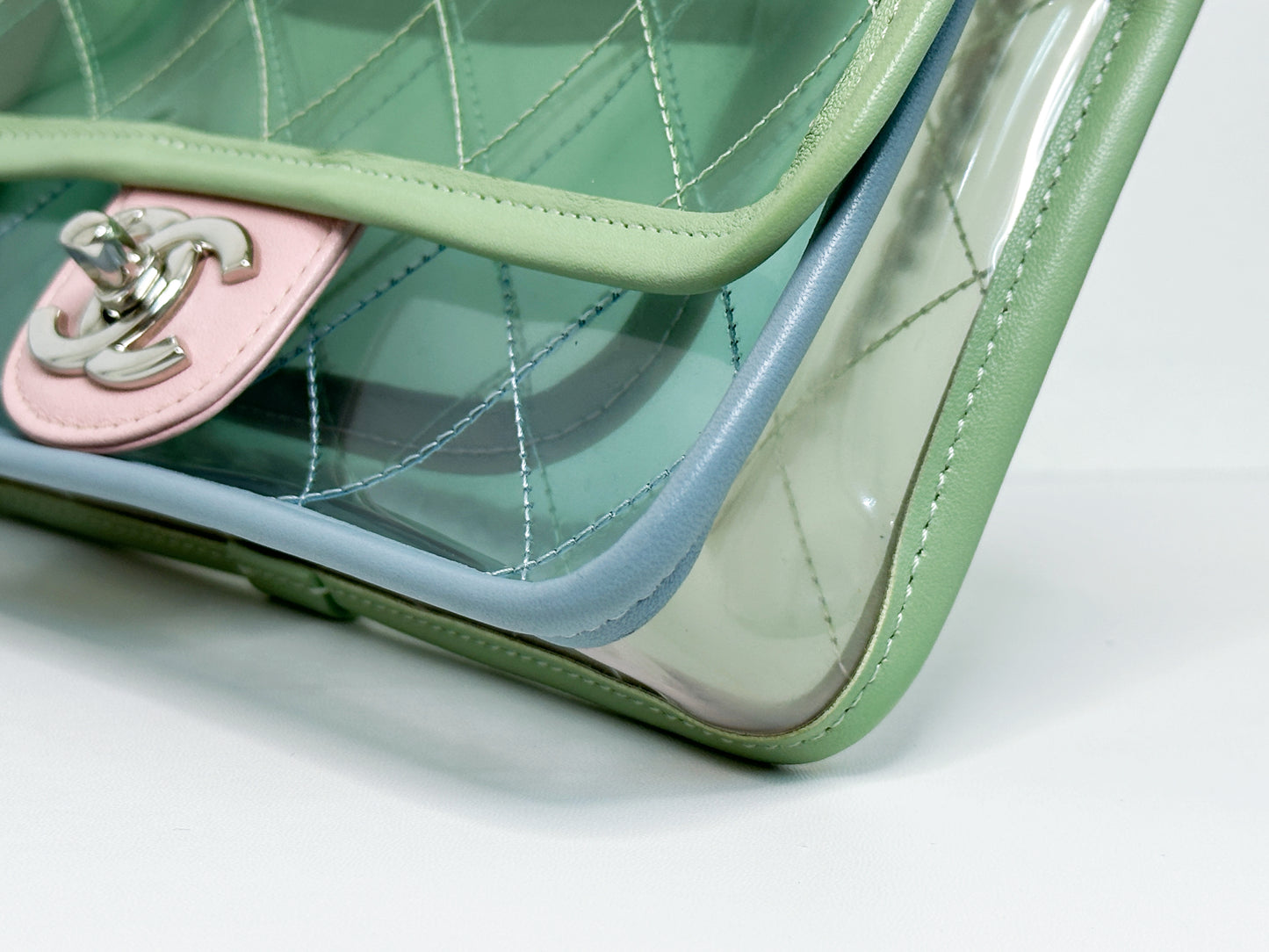 Chanel Coco Splash PVC Mini Flap Bag Green/Blue/Pink 25499 holo