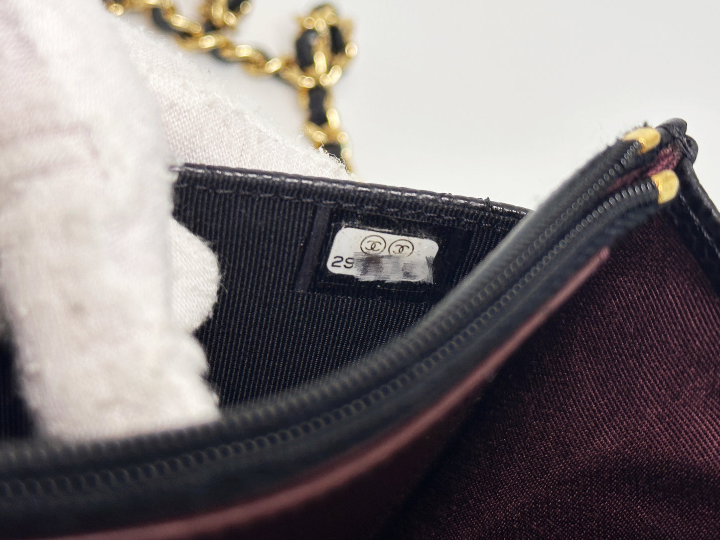 Chanel Classic Wallet on Chain Caviar Black GHW 2930 Holo card