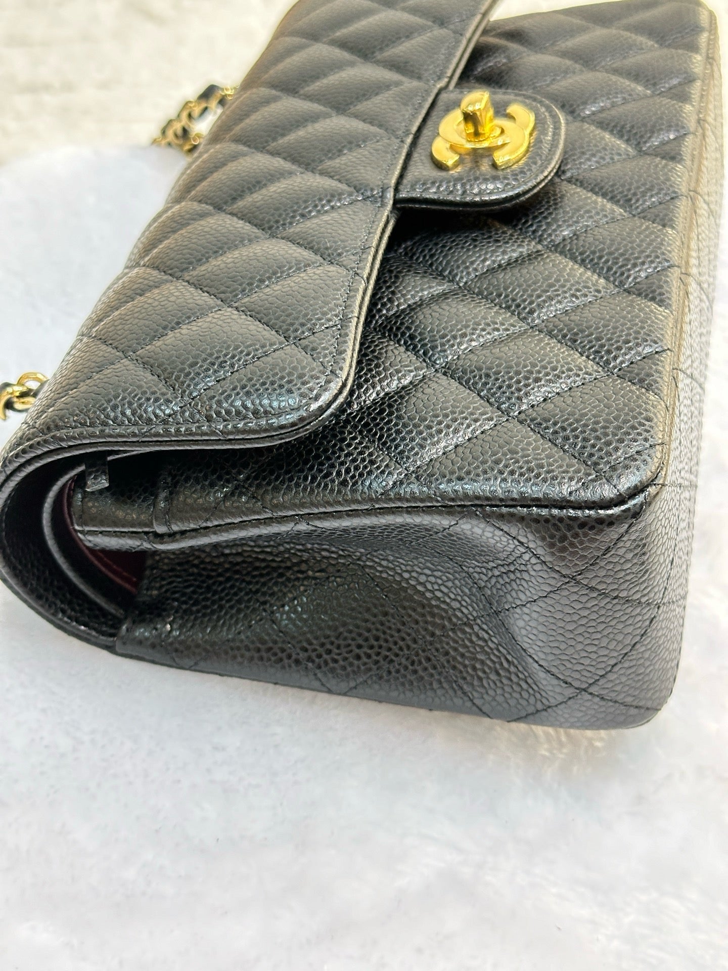Chanel Small Classic Quilted Caviar Double Flap Bag Black 2022 year