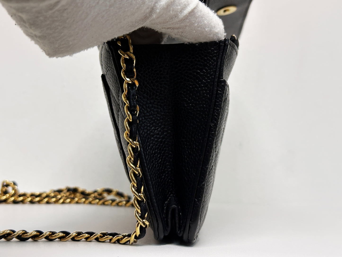 Chanel Classic Wallet on Chain Caviar Black GHW 2859 Holo card