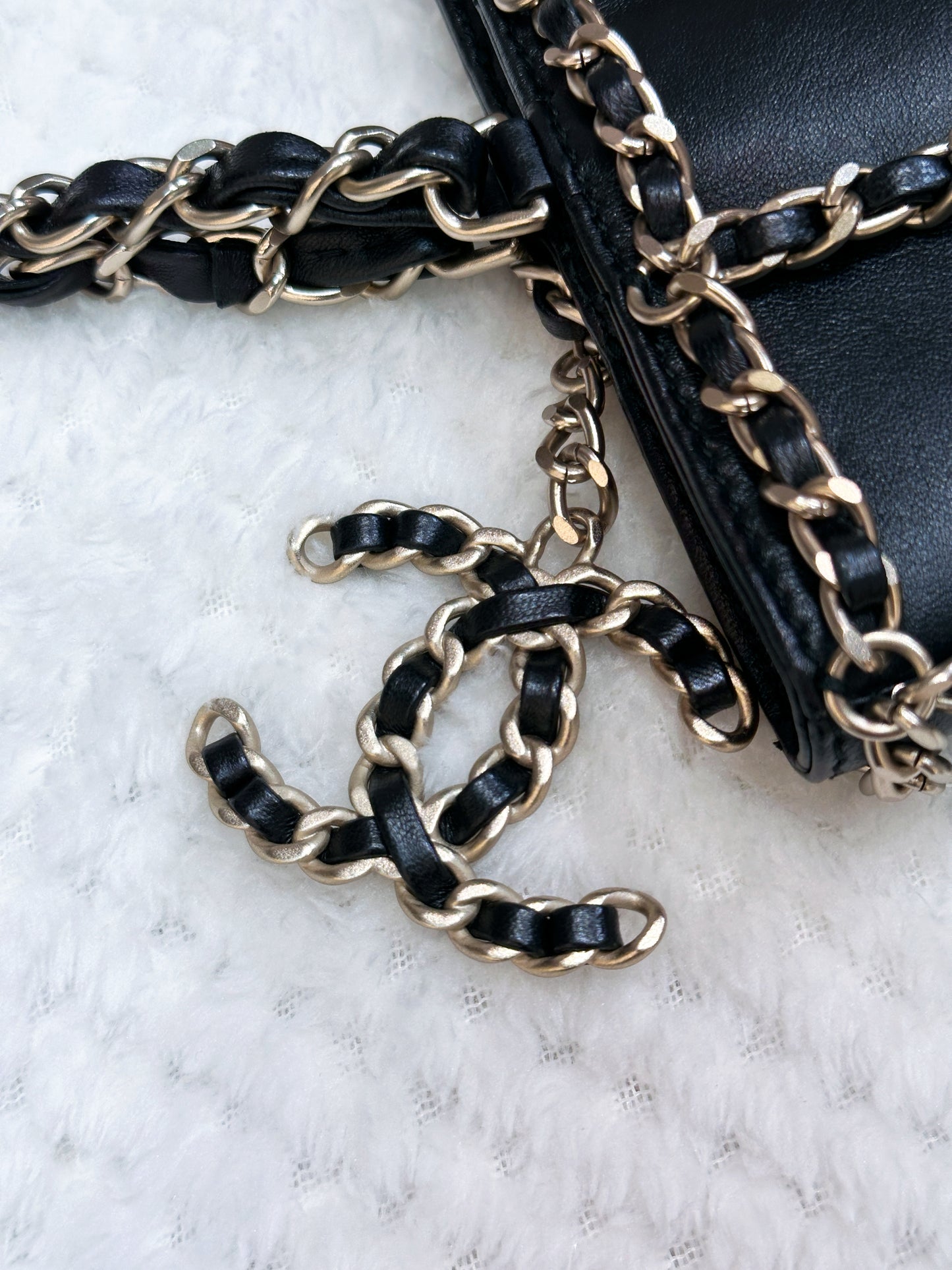 Chanel CC Lambskin Shopping Tote with Chain GHW 2875 holo card