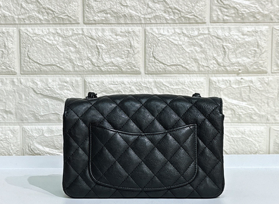 Chanel Mini Rectangle Black Calfskin BHW