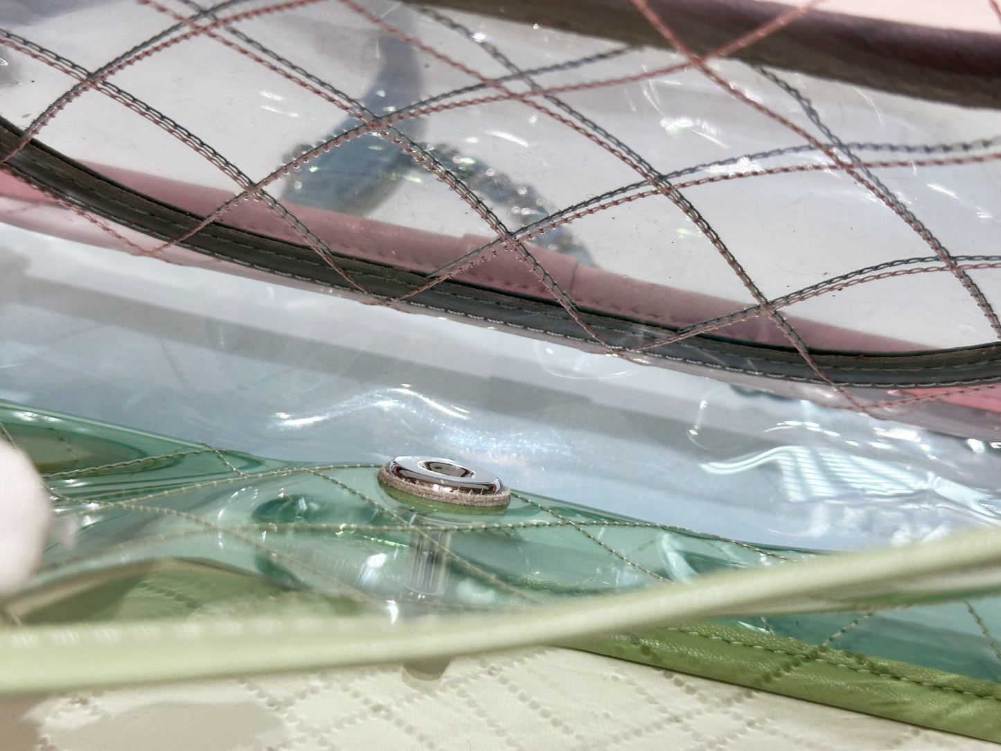 Chanel Coco Splash PVC Medium Flap Bag Pink/Green/Blue 25499 holo