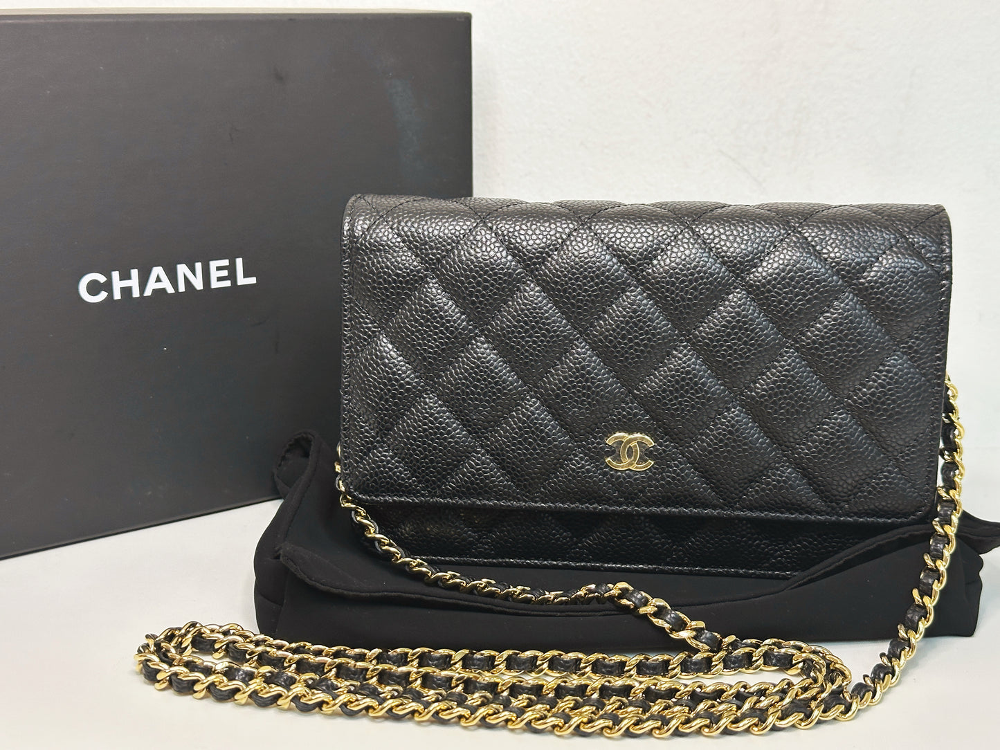 Chanel Classic Wallet on Chain Caviar Black GHW TJ8P microchip