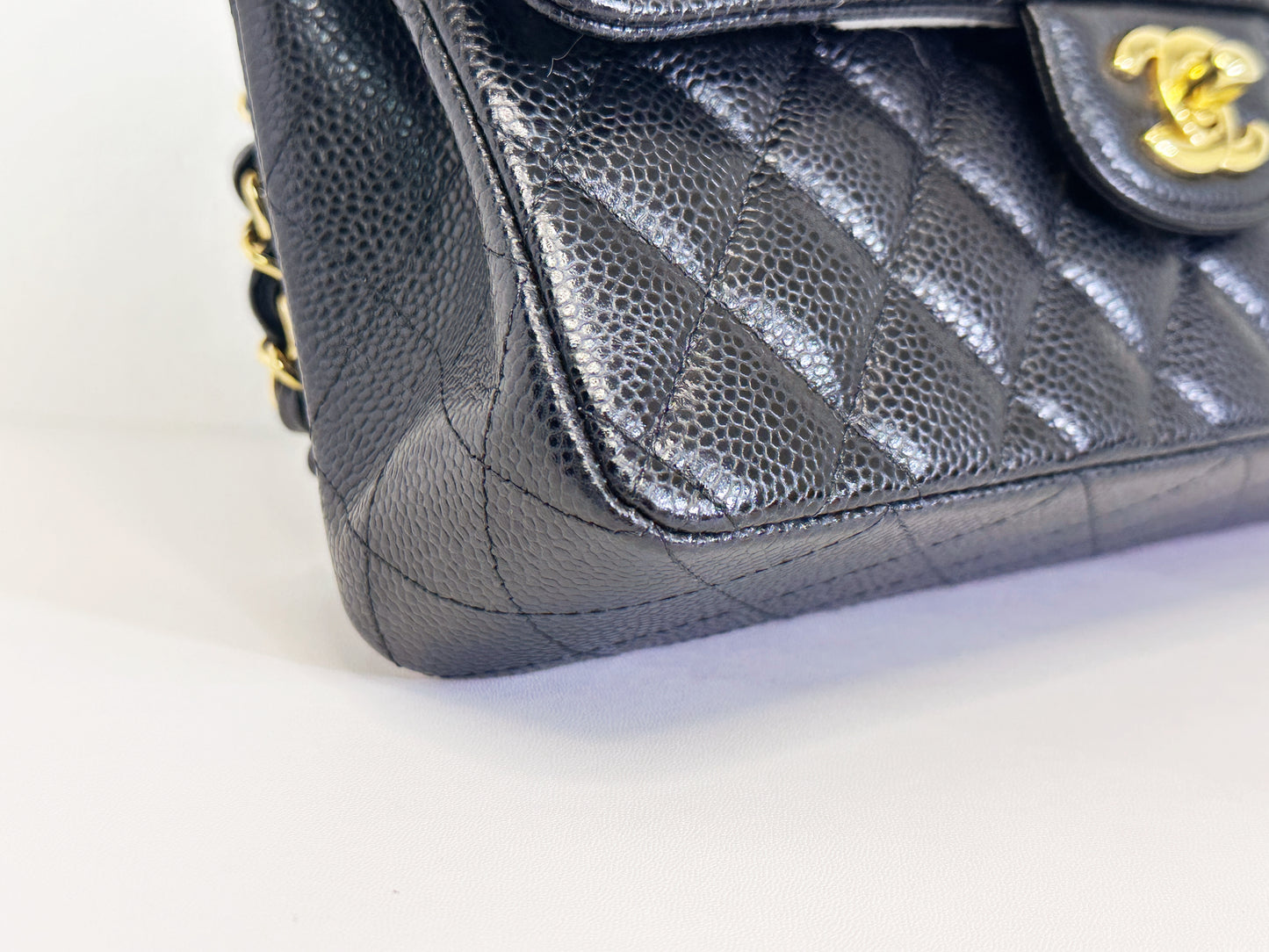 Chanel Small Classic Quilted Caviar Double Flap Bag Black TLLT Microchip