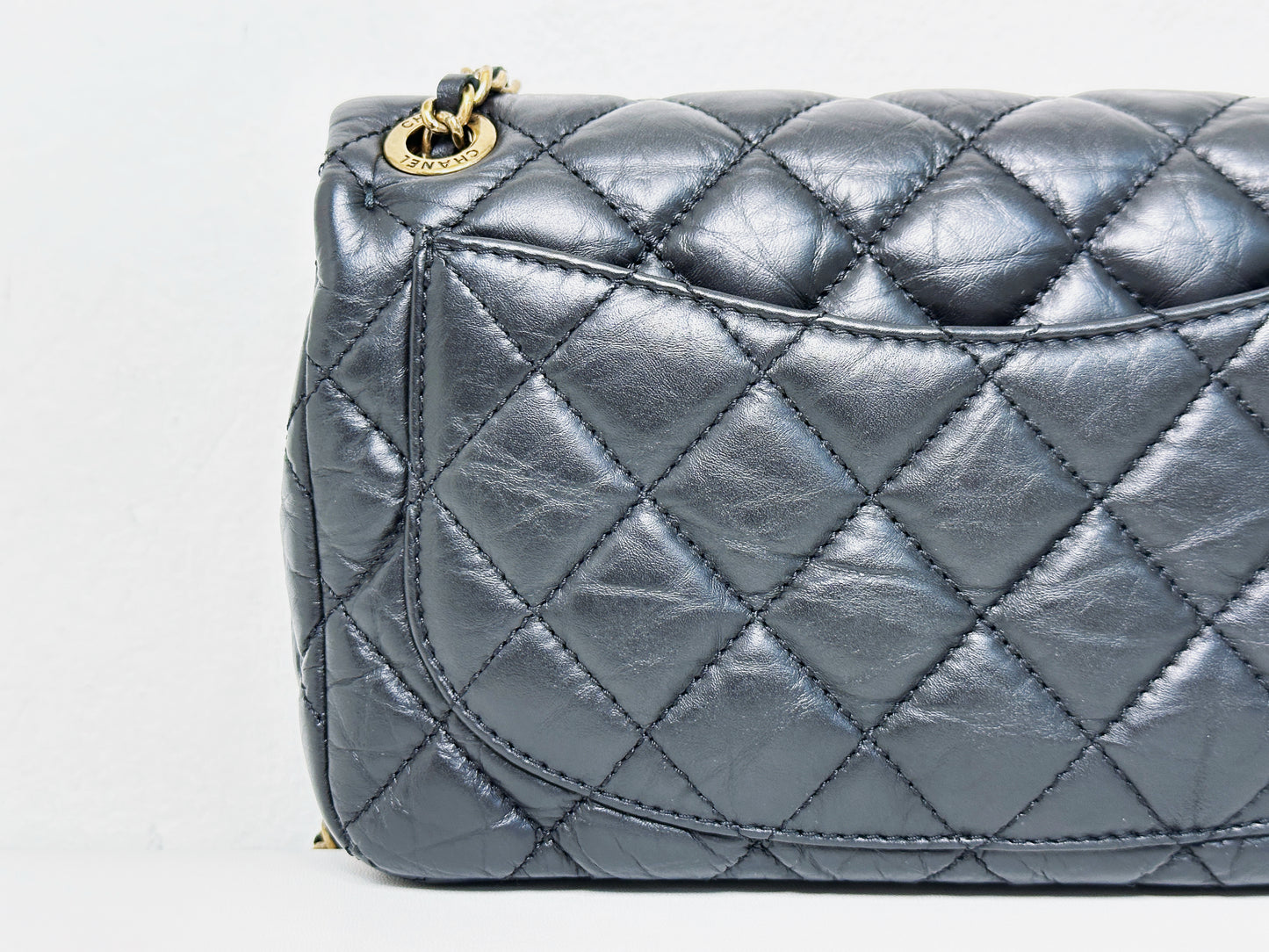 Chanel Mini Limited Edition Aged Calfskin Quilted Medallion Flap Black GHW 2063 holo card