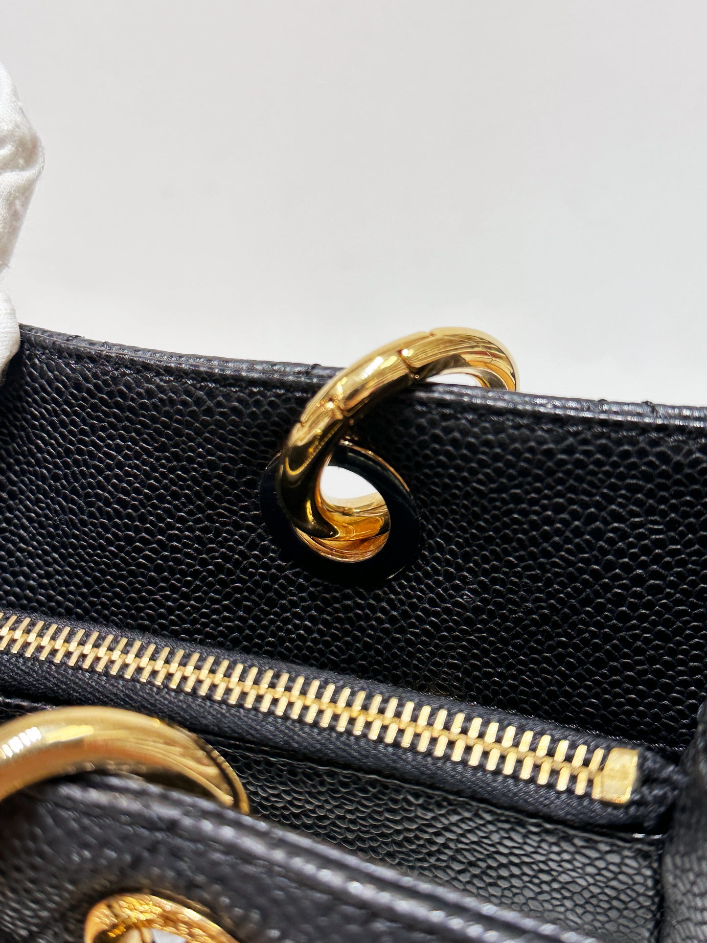Chanel Caviar Grand Shopping Tote GST Black GHW 1640 holo card