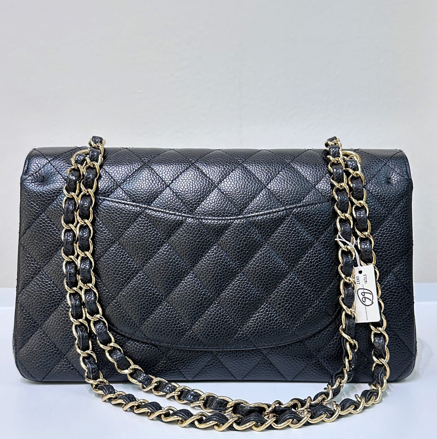 Chanel Medium Classic Flap Caviar Black Gold Hardware