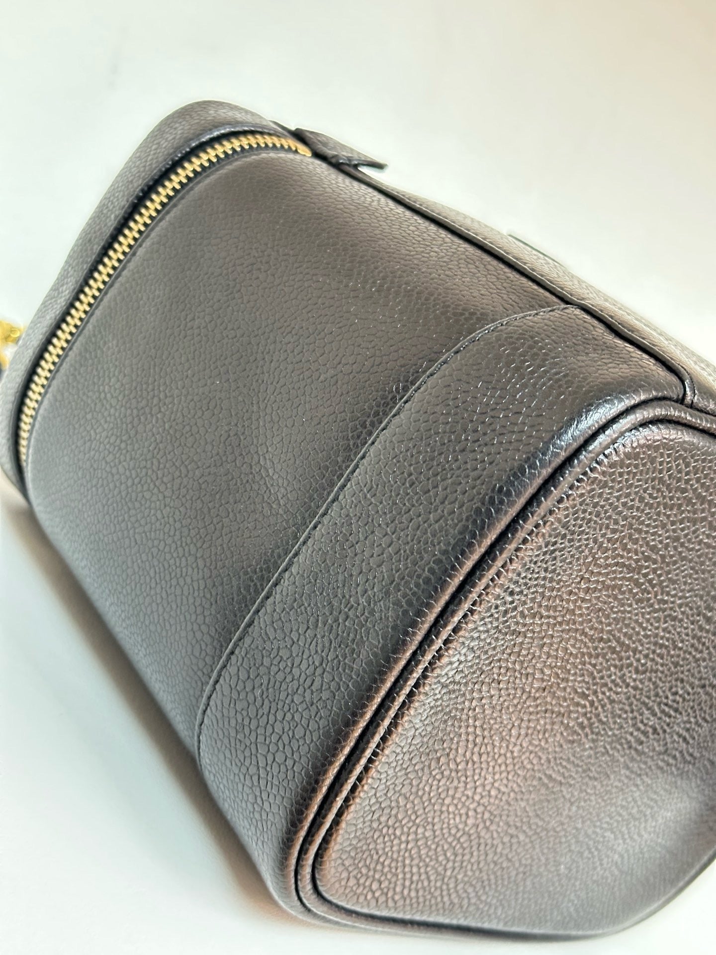Chanel Vintage Vanity Case Black Caviar GHW 2 holo card