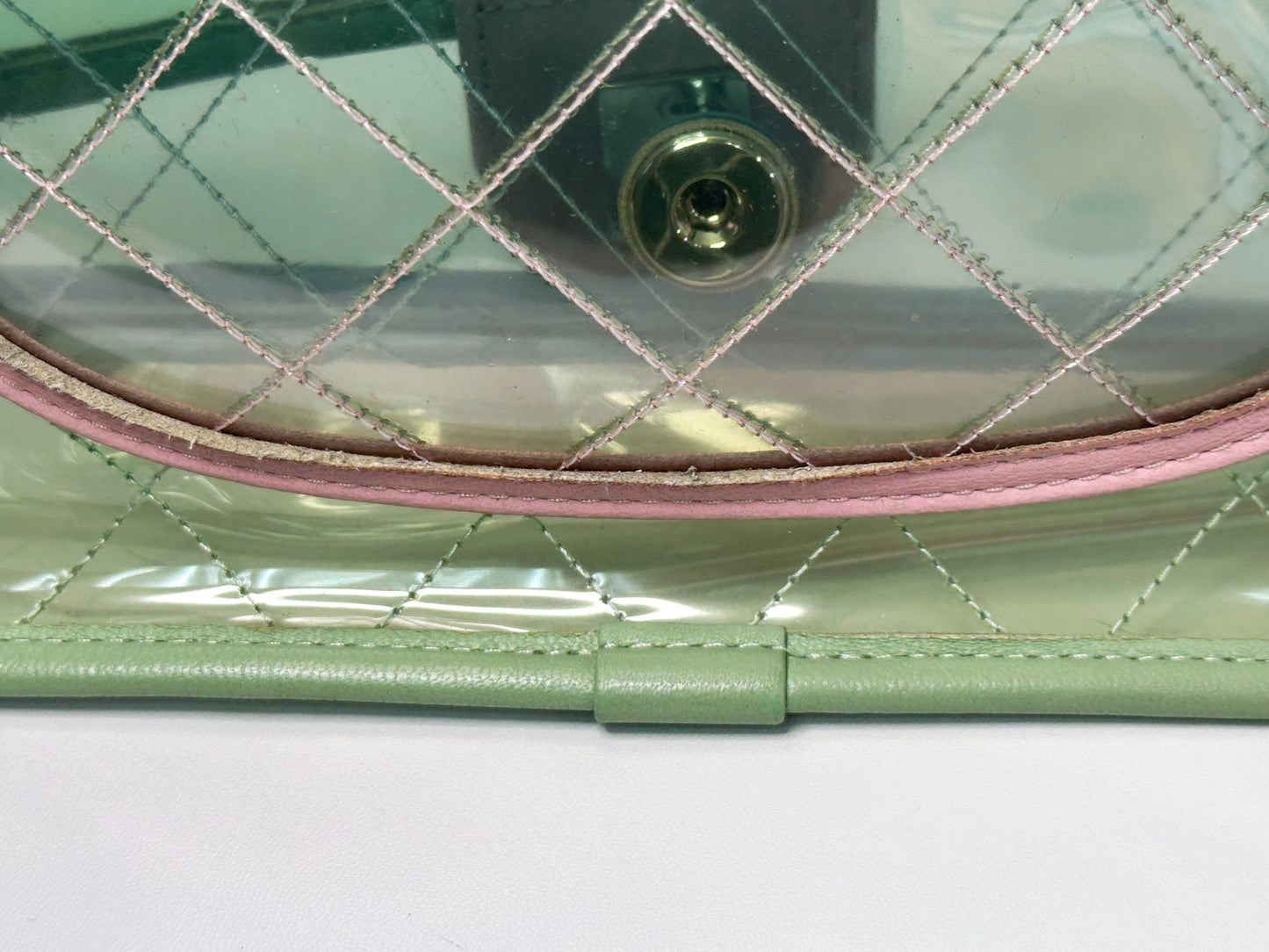 Chanel Coco Splash PVC Medium Flap Bag Green/Blue/Pink 254975 holo