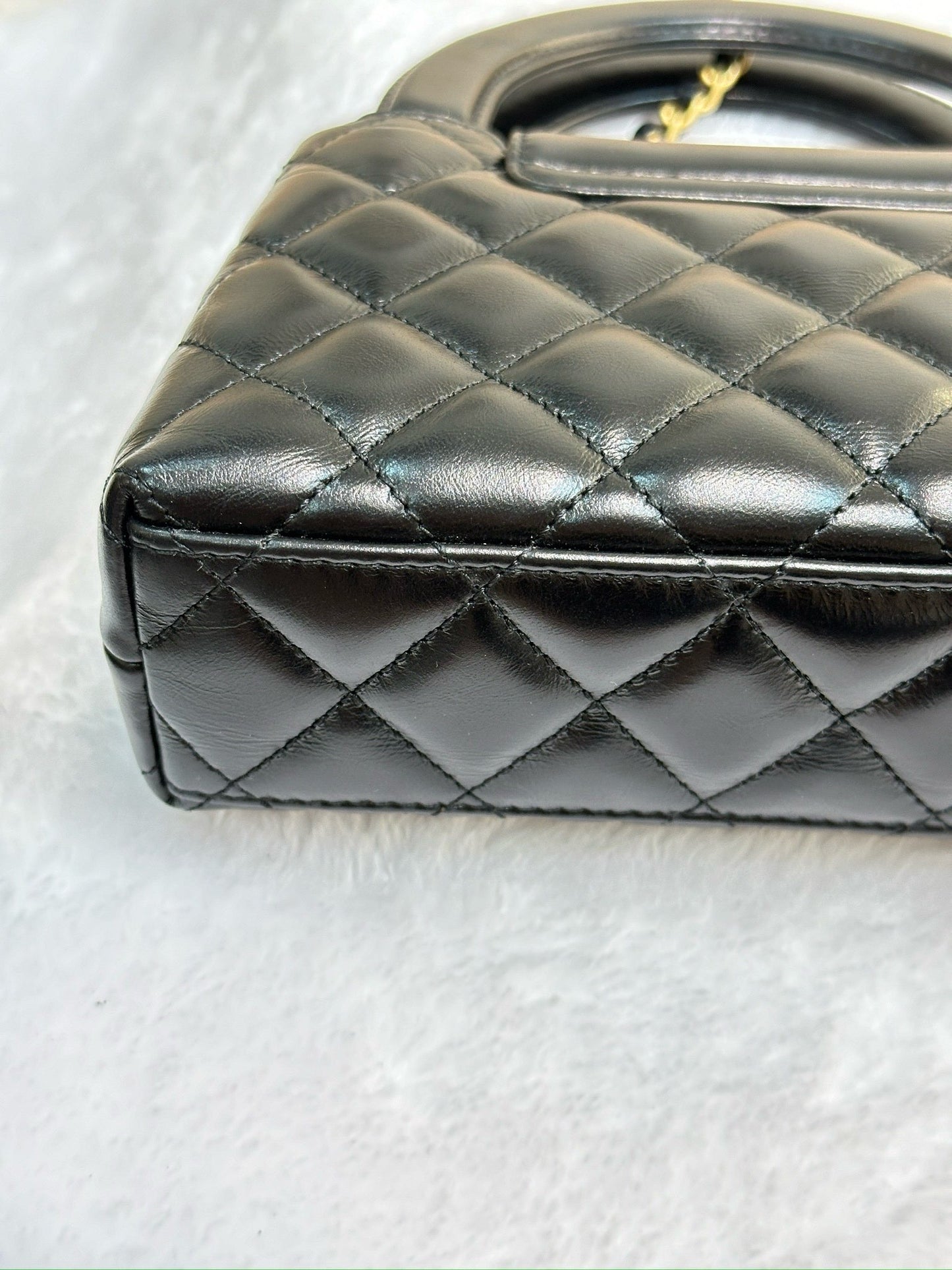 Chanel Lambskin Kelly Shopping Bag Black GHW 19cm