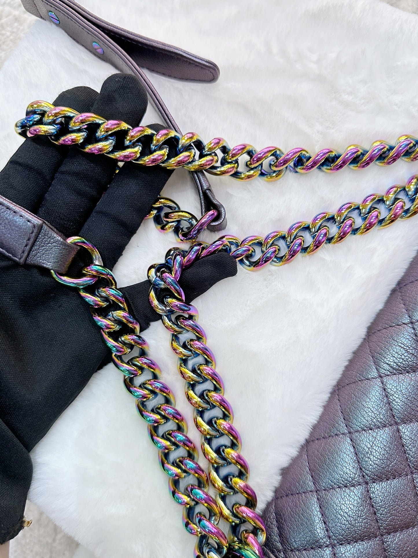 Chanel LeBoy Bag Old Medium Calfskin Purple