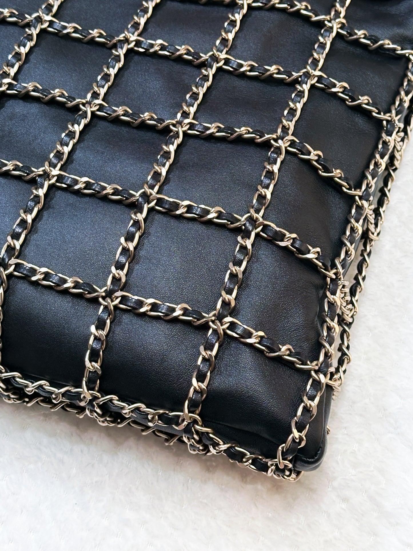 Chanel CC Lambskin Shopping Tote with Chain GHW 2875 holo card