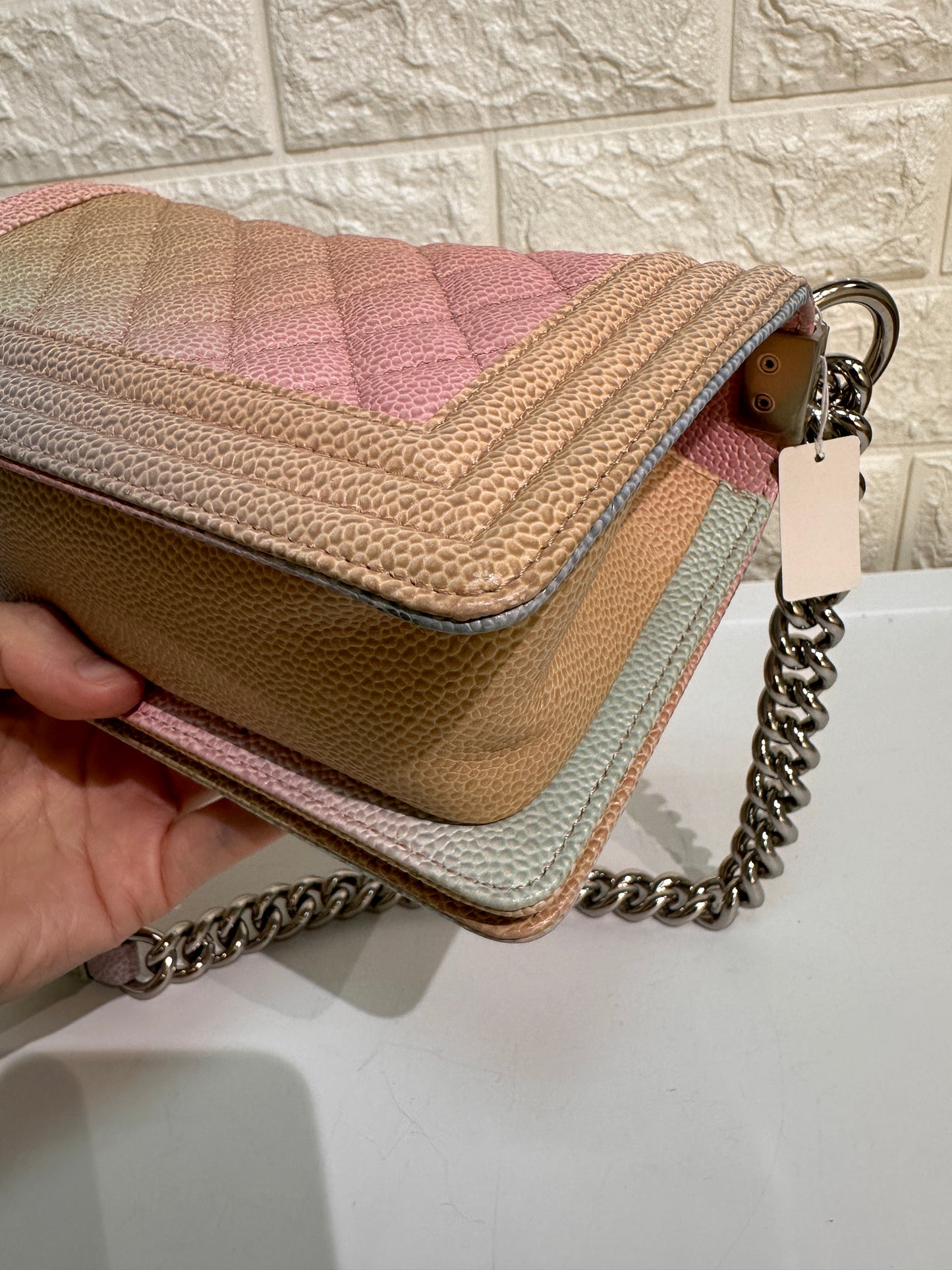 Chanel Rainbow Quilred Caviar LeBoy Bag Small