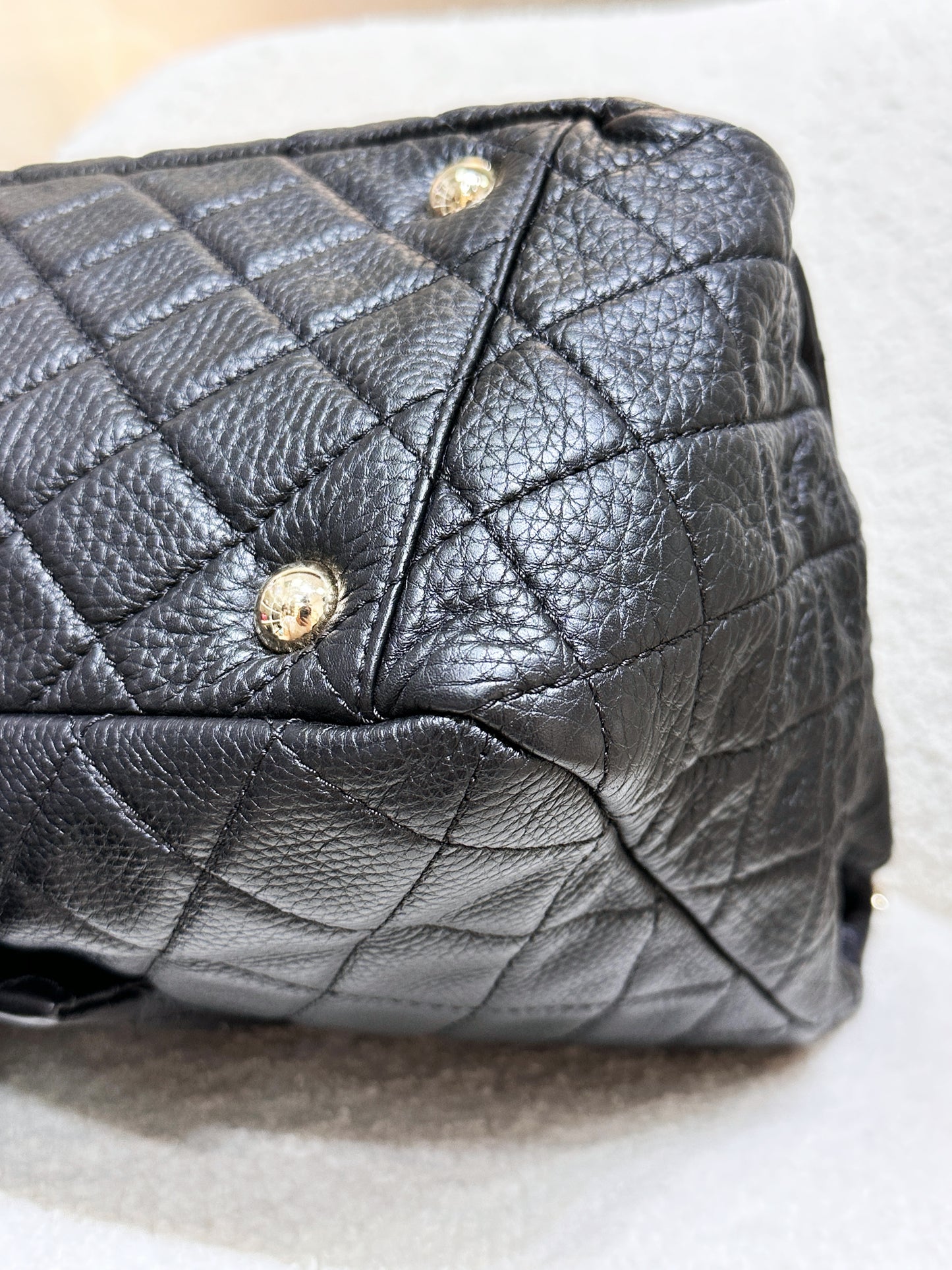 Chanel 2017 Calfskin Quilted XXL Travel Flap shoulder bag Black GHW 2354 holo card