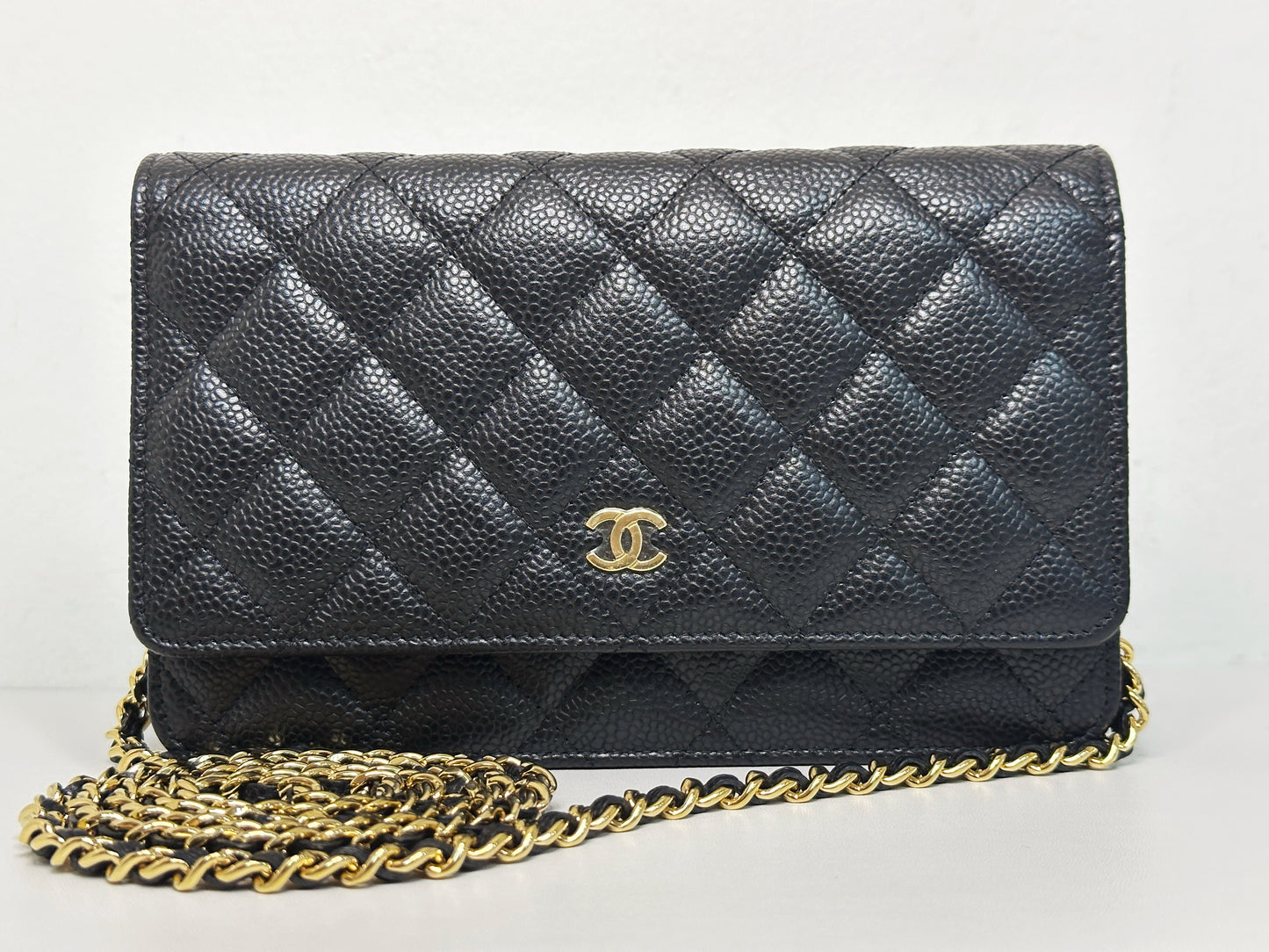 Chanel Classic Wallet on Chain Caviar Black GHW TJ8P microchip