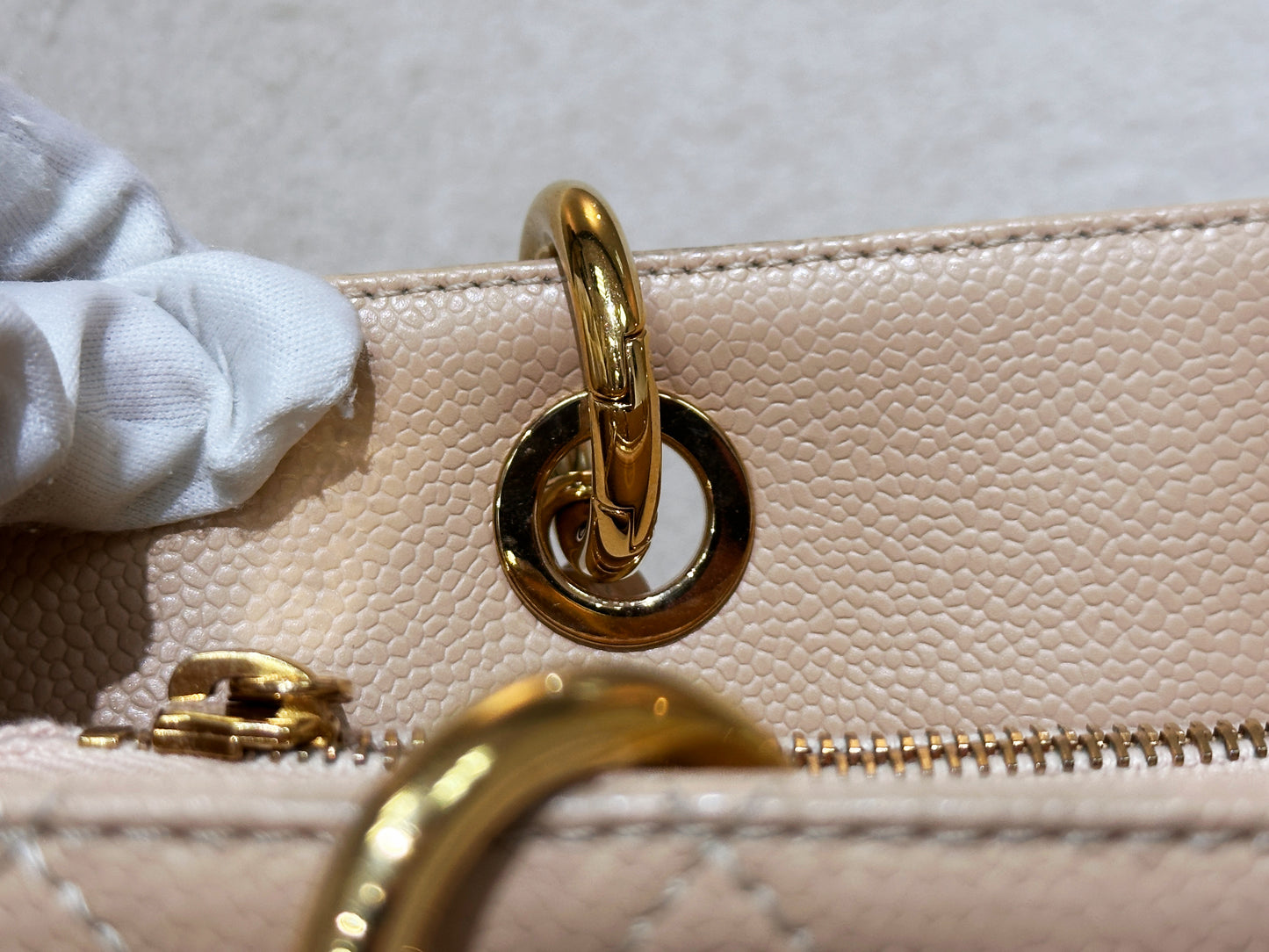 Chanel Caviar Grand Shopping Tote GST Beige GHW 1700 holo card