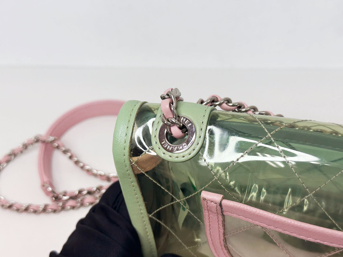 Chanel Coco Splash PVC Mini Flap Bag Green/Blue/Pink 2569 holo