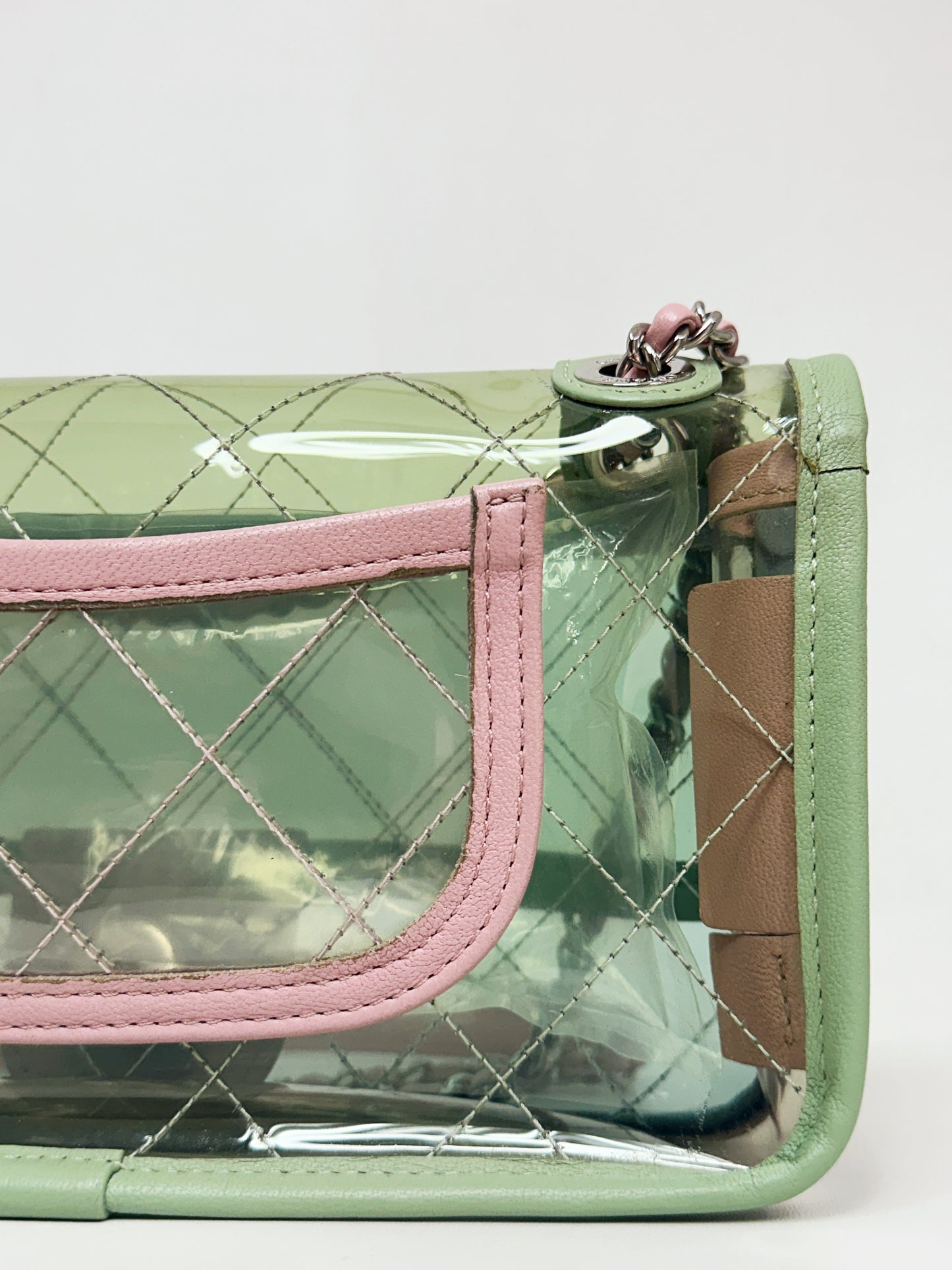 Chanel Coco Splash PVC Mini Flap Bag Green/Blue/Pink 2569 holo