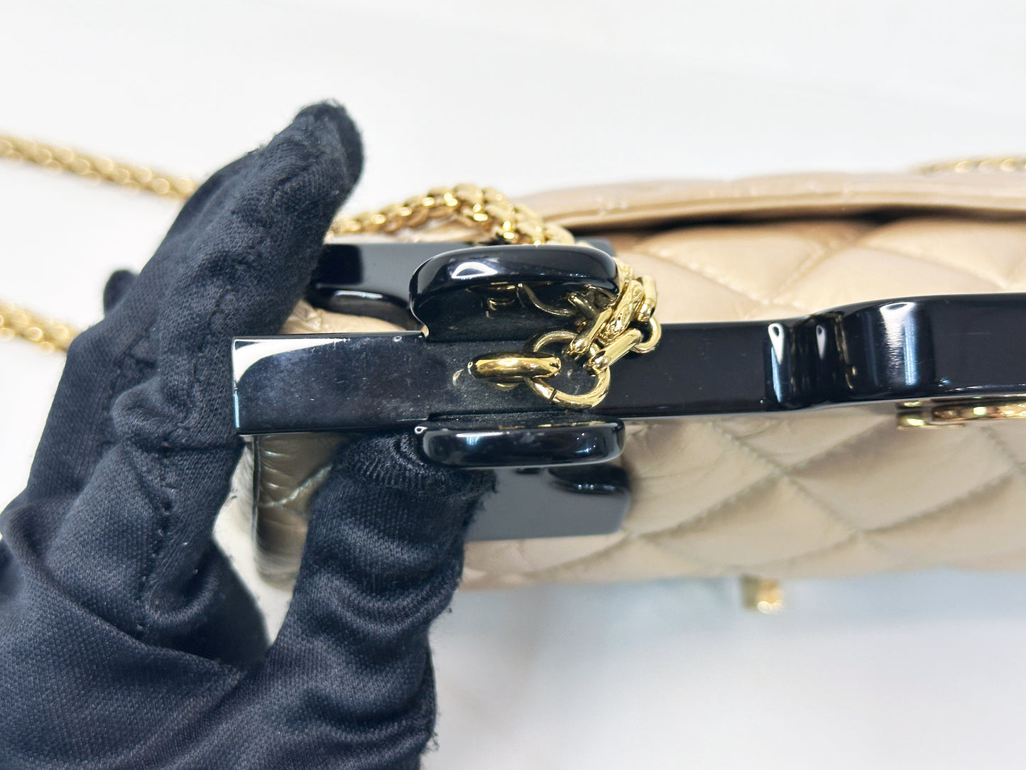 Chanel Aged Calfskin Quilted 2.55 Reissue Mini Hanger Flap Gold 2355 holo card