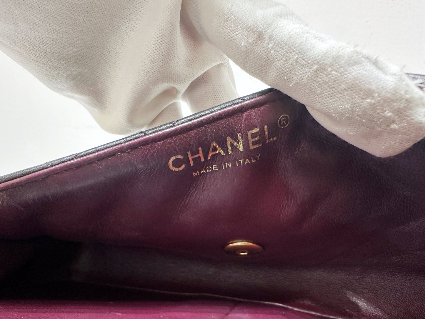 Chanel Lambskin East West Flap Bag Black GHW 1411 holo card