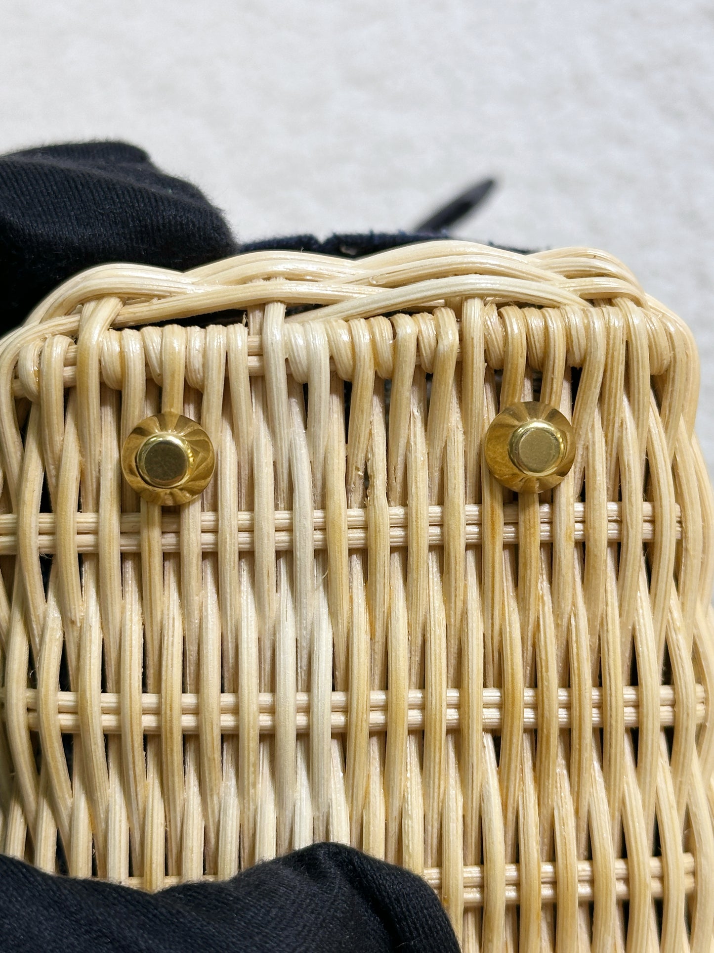 Christian Dior Bicolor Wicker Jacquard Mini Lady Dior Bag