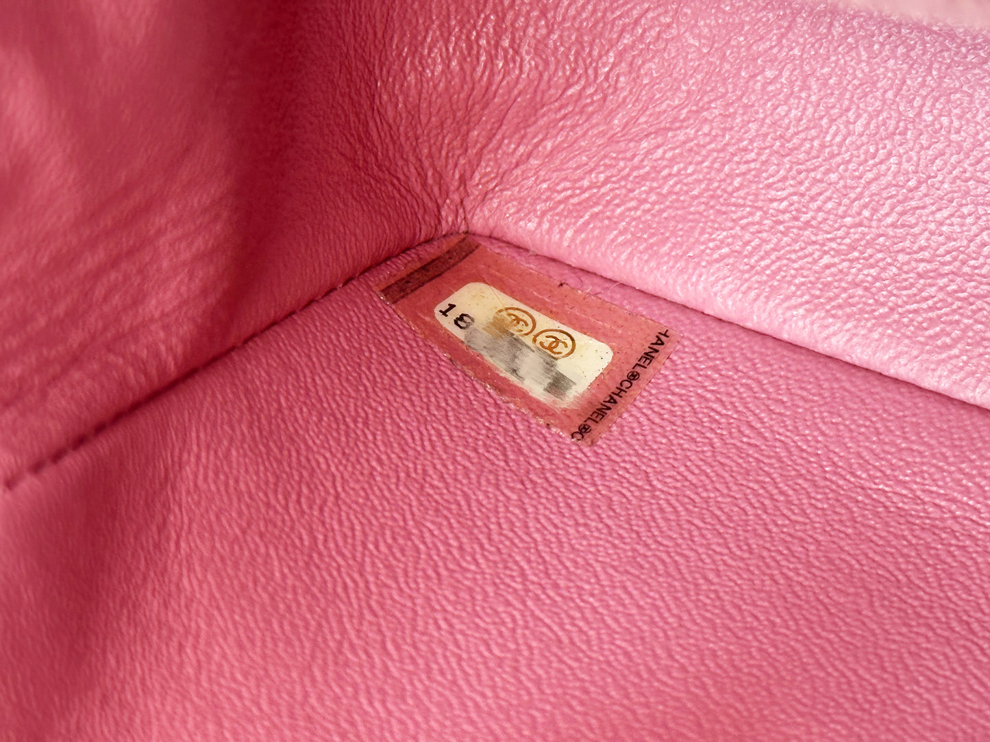 CHANEL Pink Lambskin Quilted Mini Rectangular Flap Bag Pink