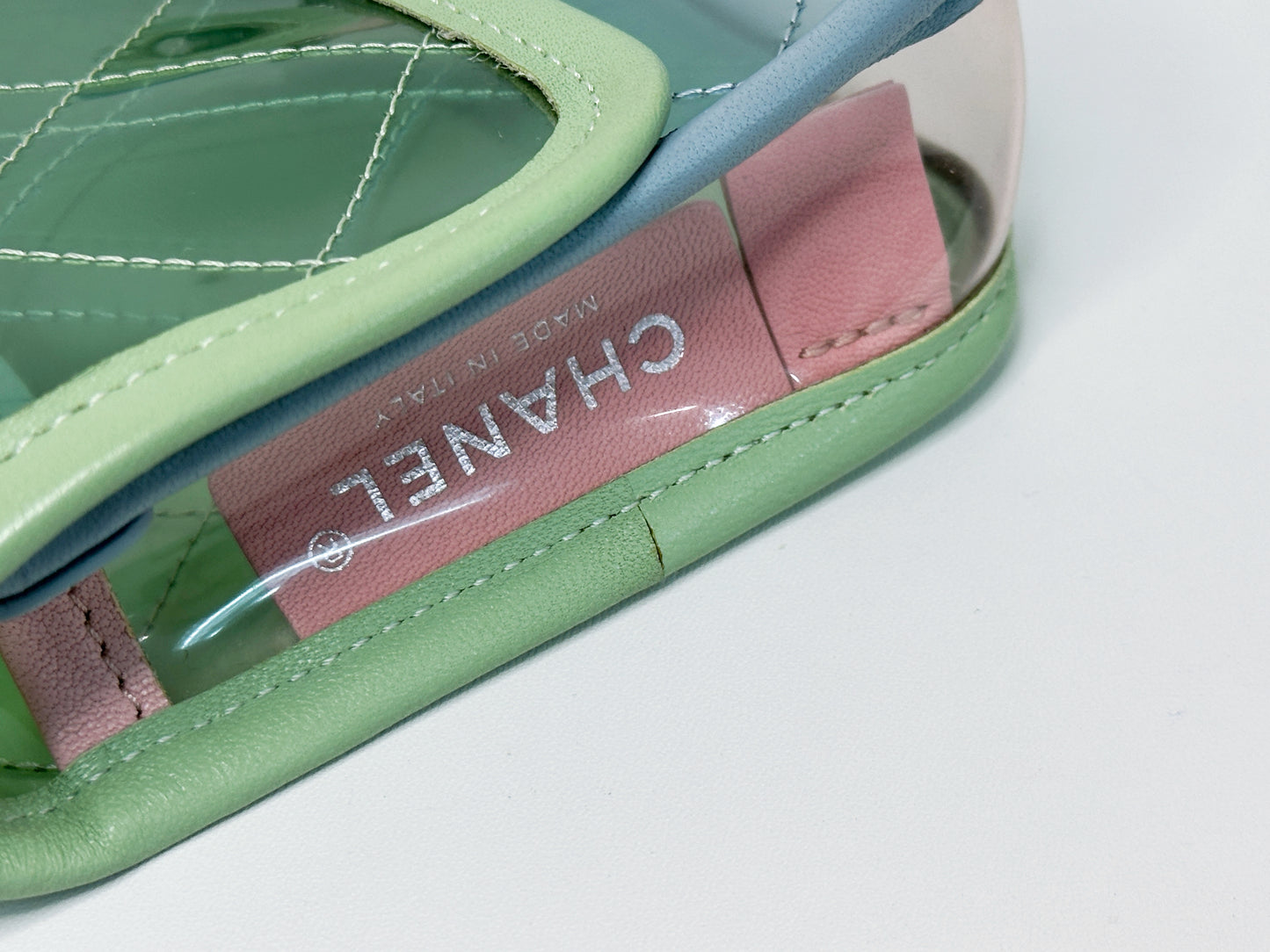 Chanel Coco Splash PVC Mini Flap Bag Green/Blue/Pink 25499 holo
