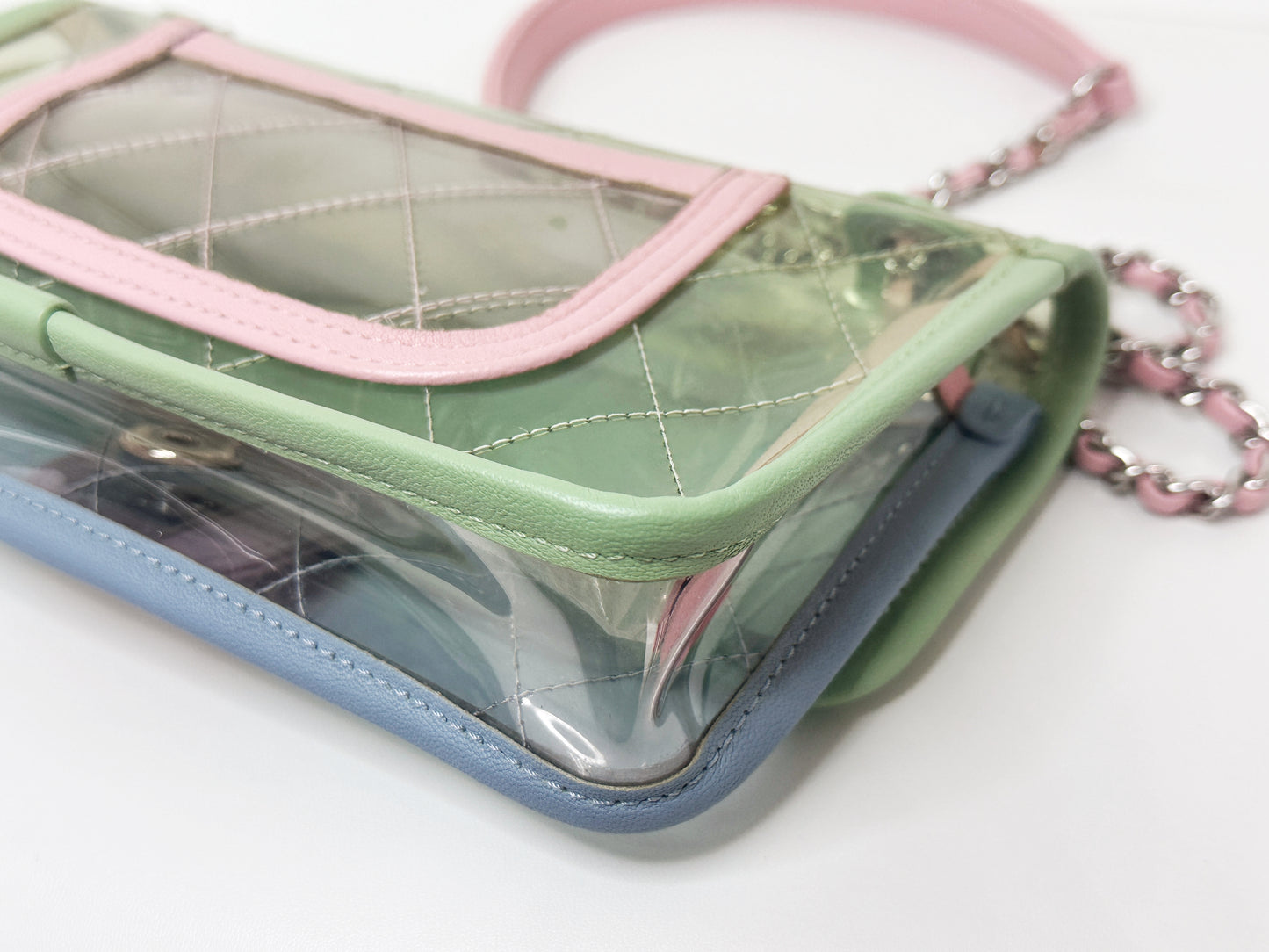 Chanel Coco Splash PVC Mini Flap Bag Green/Blue/Pink 2569 holo