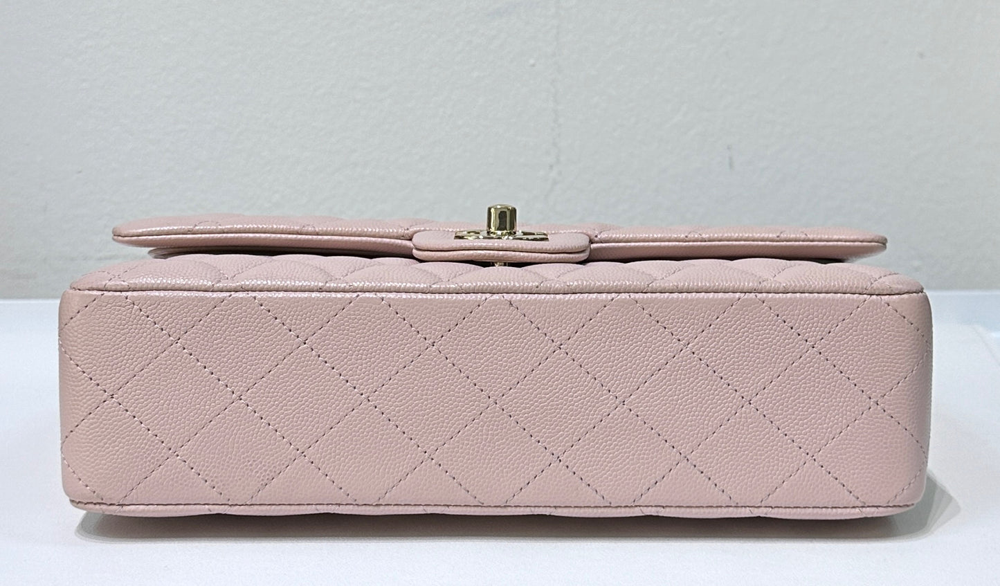 Chanel Medium Caviar Quilted Double Flap Light Pink 21C
