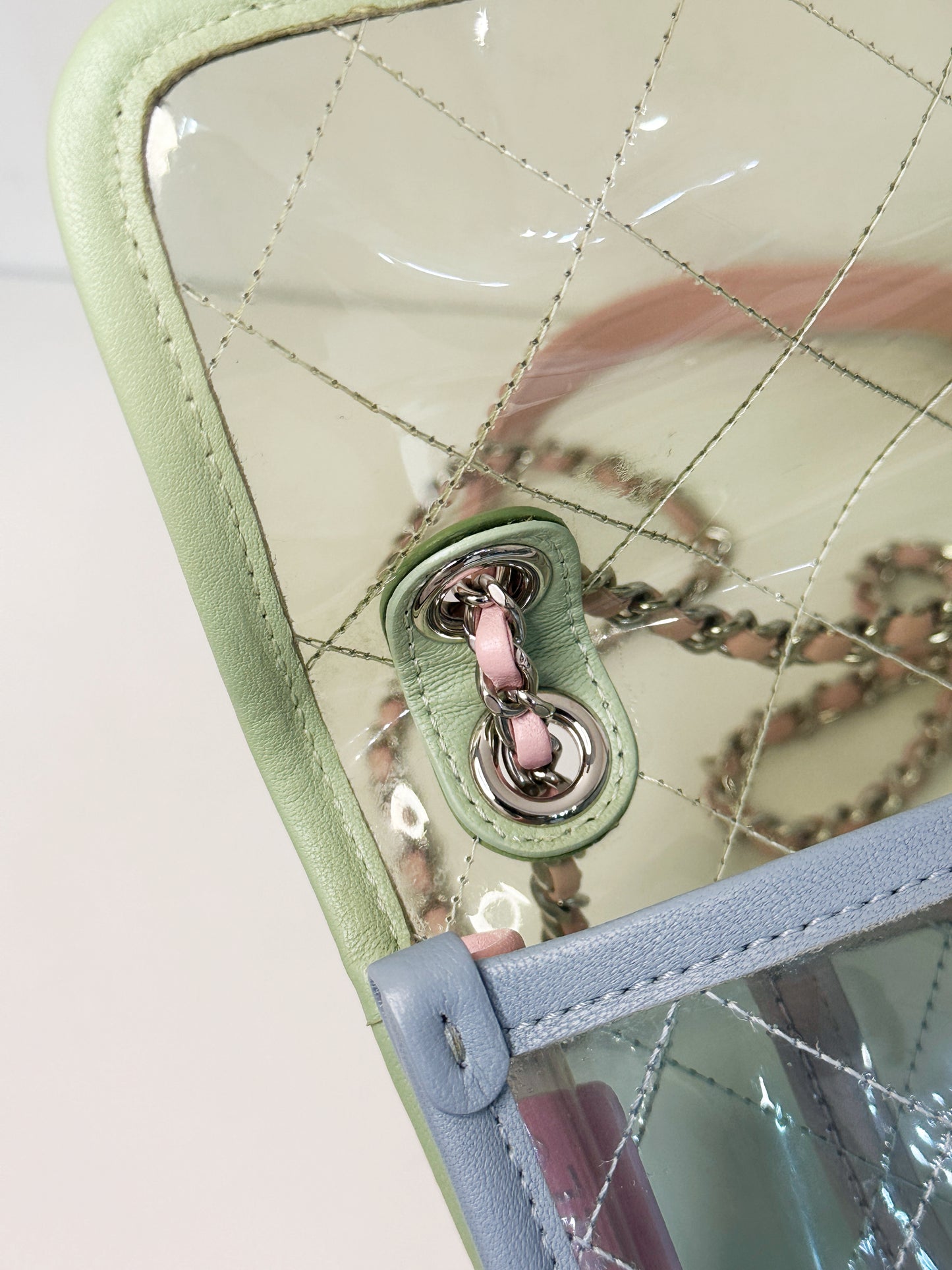 Chanel Coco Splash PVC Mini Flap Bag Green/Blue/Pink 2569 holo