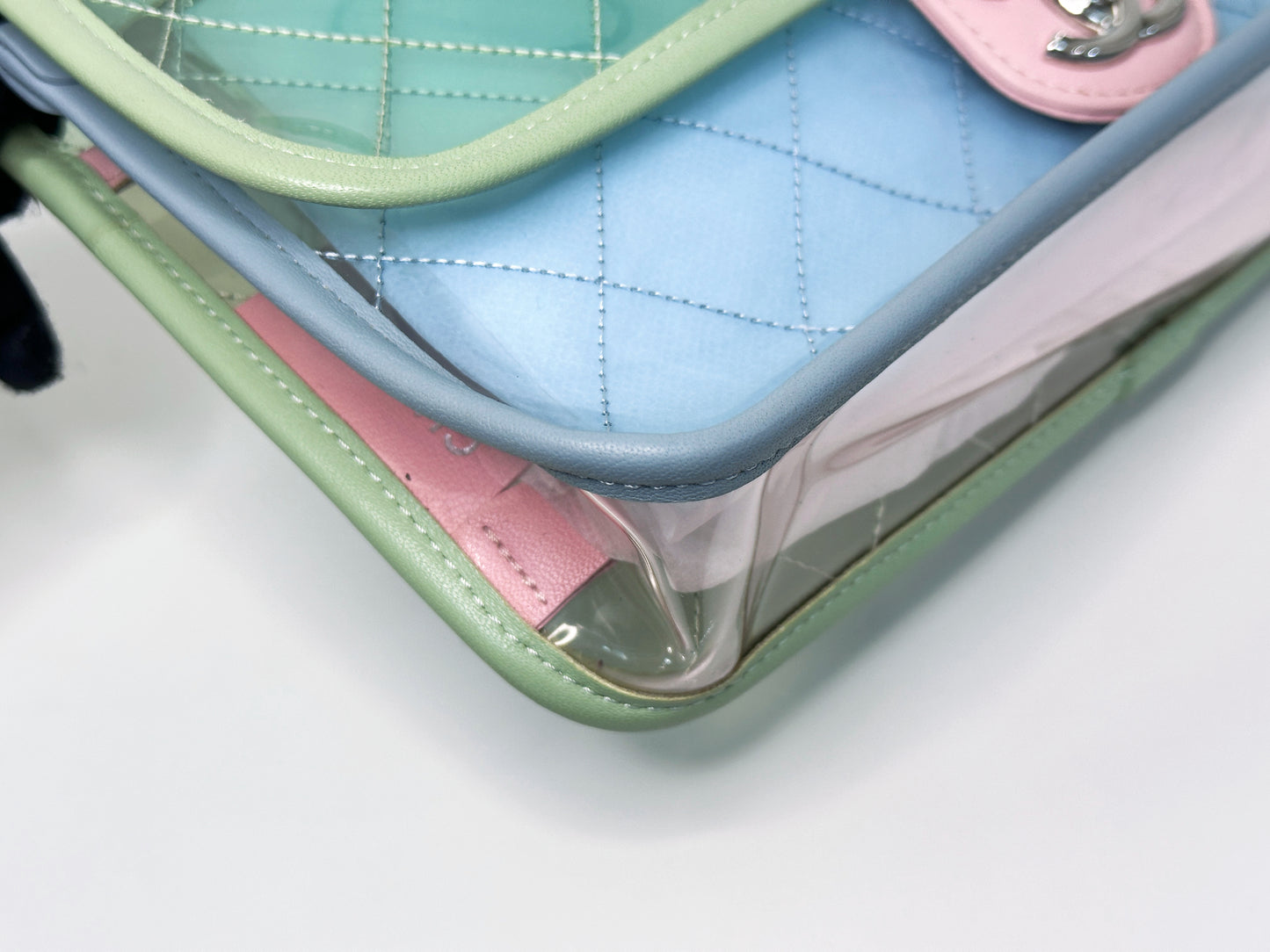 Chanel Coco Splash PVC Medium Flap Bag Green/Blue/Pink 254975 holo