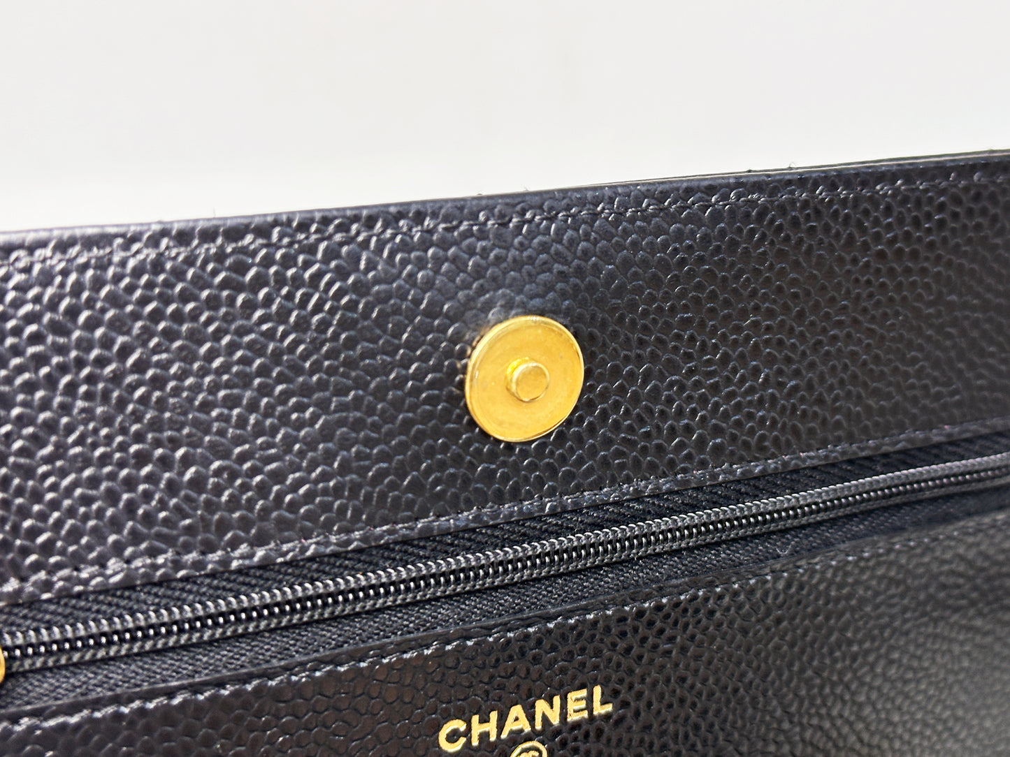 Chanel Classic Wallet on Chain Caviar Black GHW 2859 Holo card