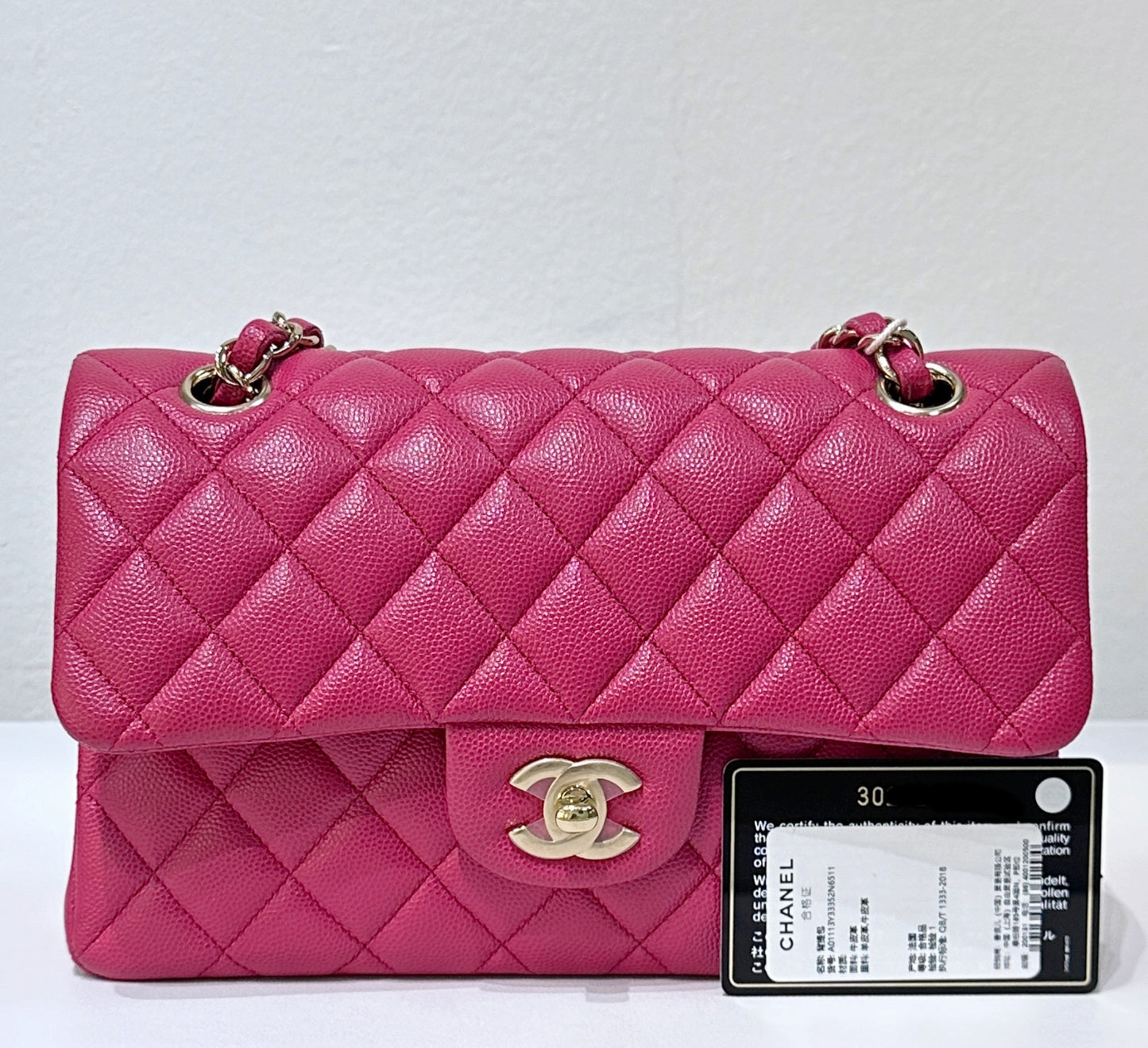 CHANEL Small Classic Double Flap Caviar Quilted Red GHW 