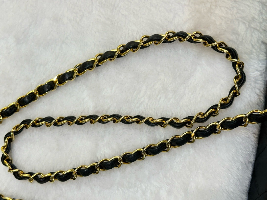 Chanel Small Vintage Diana Lambskin Should Flap Bag Black GHW 2 Holo