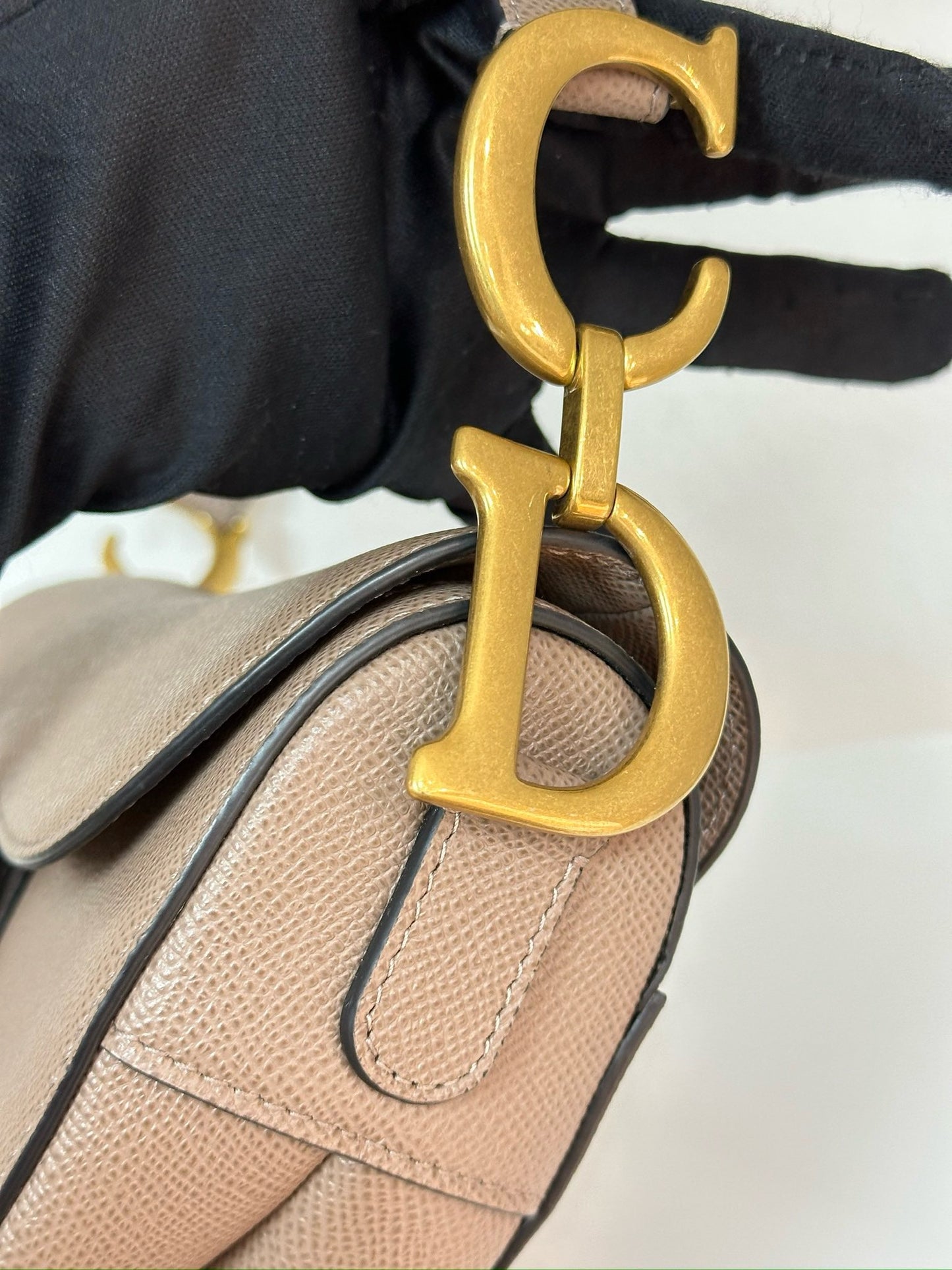 Christian Dior Saddle Bag With Strap Warm Taupe Grained Calfskin 2023 year