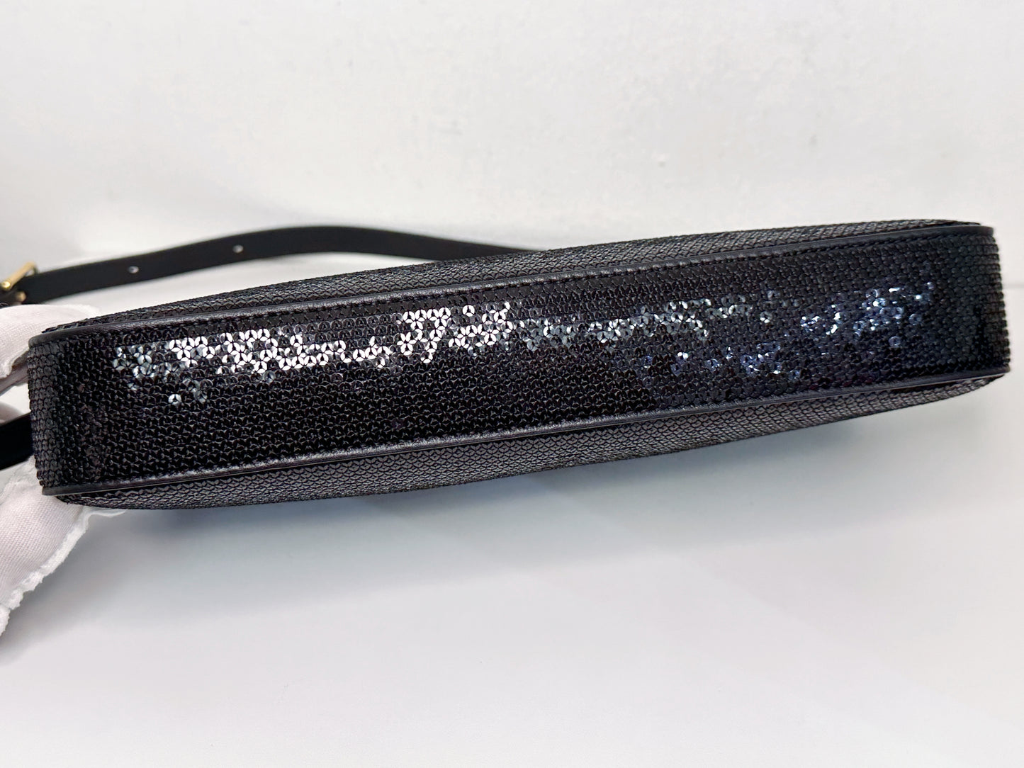CELINE Camera shoulder bag leather Triomphe in sequins with Celine