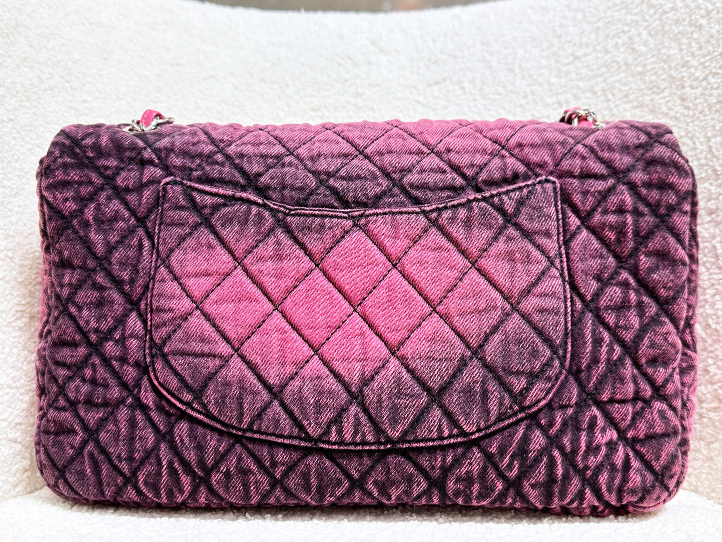 Chanel Denim Quilted Denimpression Flap Red Black